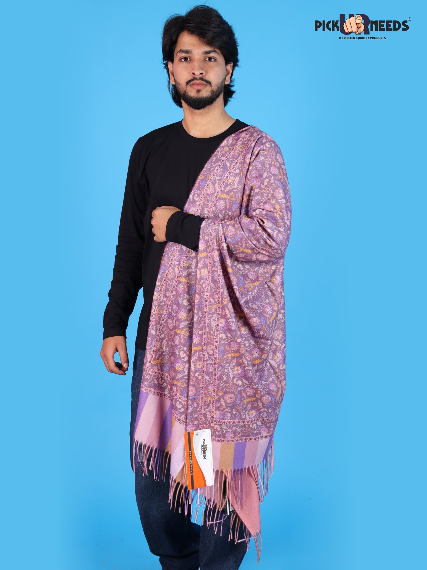 Pick Ur Needs Men’s Winter Shawl Soft Printed Warm Wrap with Fringed Ends for Casual & Formal Wear For Boys