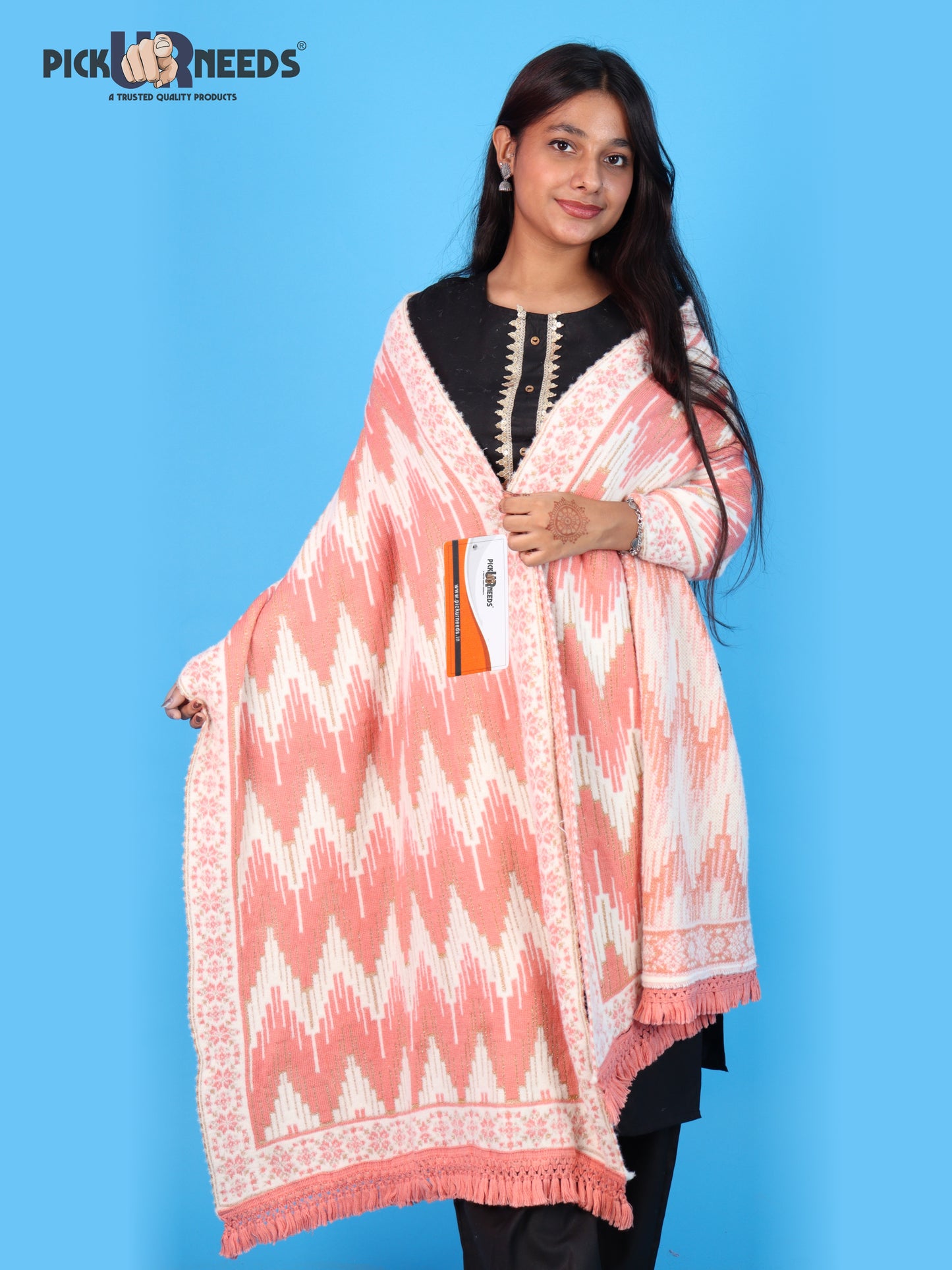 Pick Ur Needs Premium Wool Shawl For Womens & Girls Winter Muffler Soft Knitted Designer Wrap Warm Stole