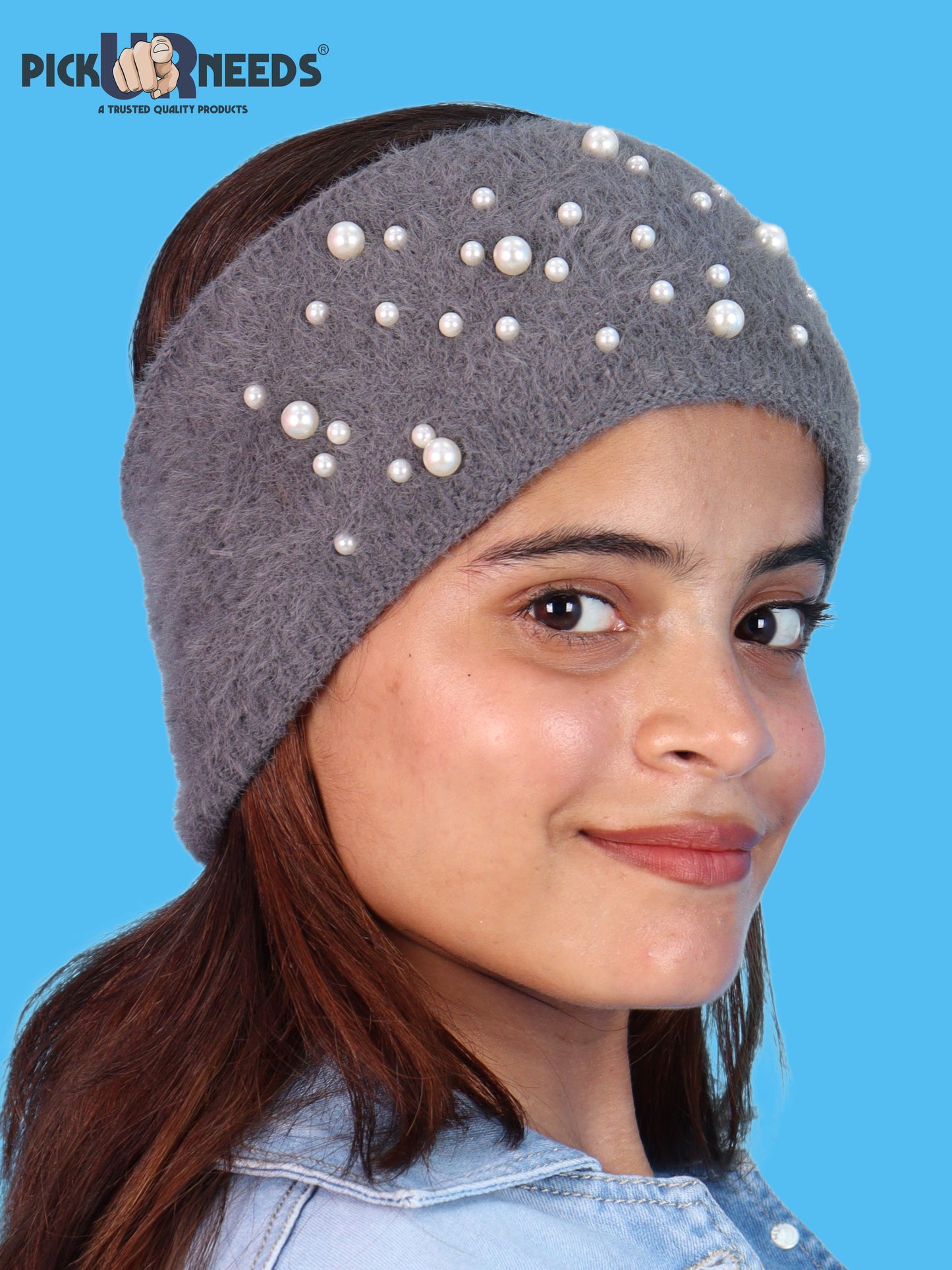 Pick Ur Needs Stylish & Cozy Pearl Embellished Winter Headband
