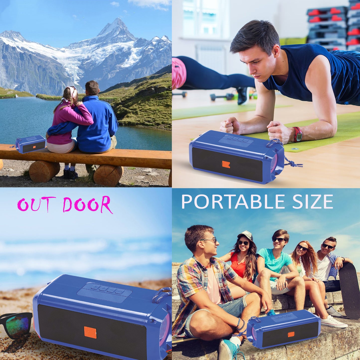 Pick Ur Needs Bluetooth 5.0 Portable Wireless Speaker with RGB Disco Light, 5 Light Modes, USB/TF Card Support & 3 Hours Playtime