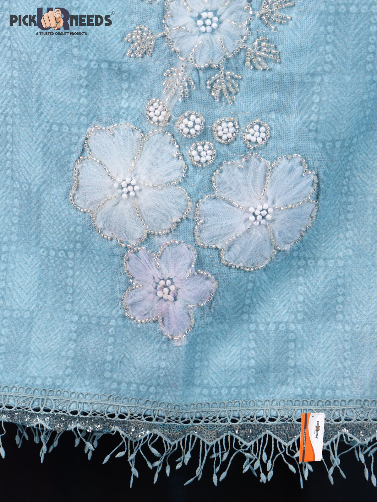 Pick Ur Needs Womens Designer Winter Elegant Floral Embellished Paisley Print Girls Shawl with Decorative Fringe Border