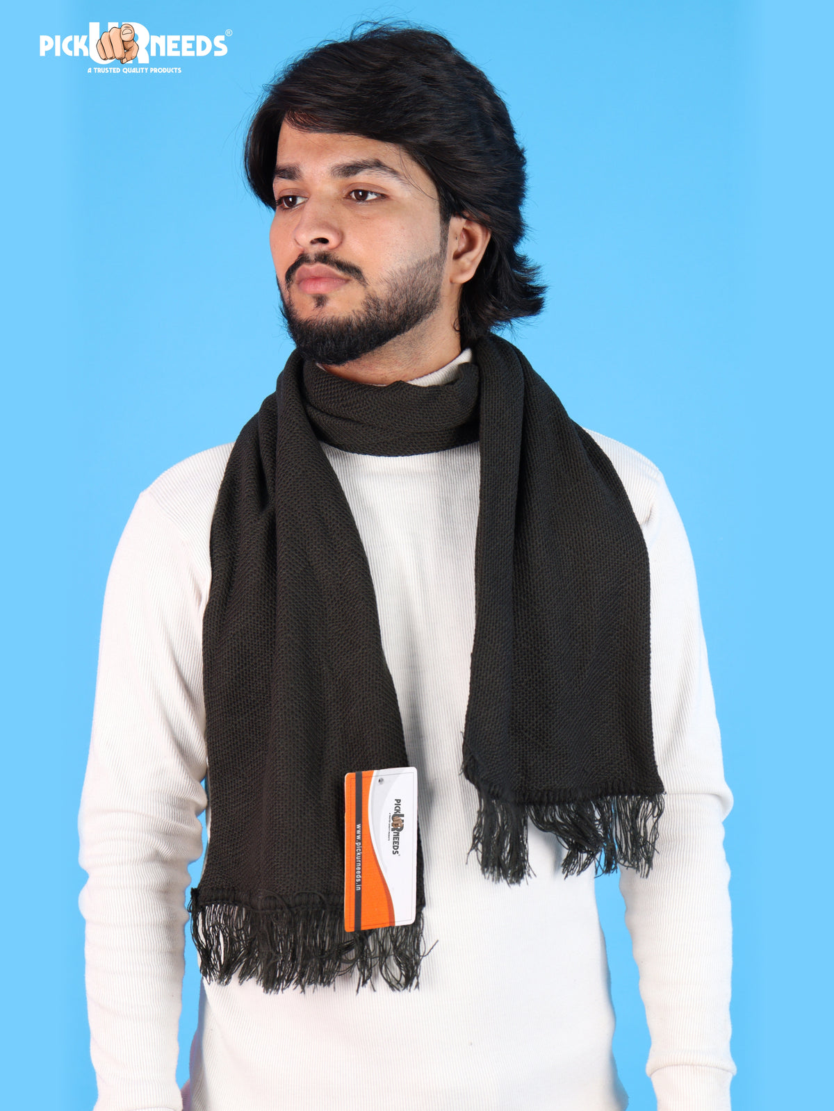 Pick Ur Needs Premium Soft, Warm & Breathable Wool Blend Winter Scarf for Men Fashionable Elegant Muffler