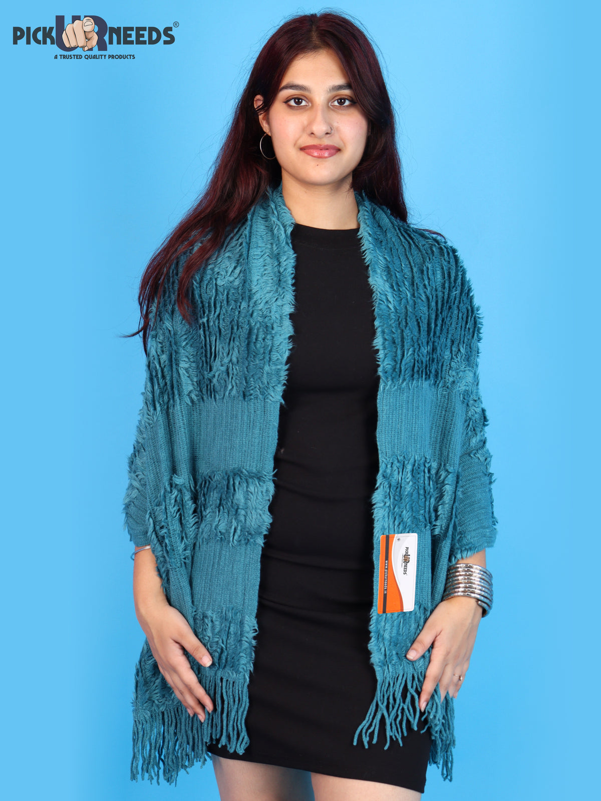 Pick Ur Needs Warm Winter Shawl & Stole for Women & Girls Soft Textured Woven Wrap with Fringe Detailing