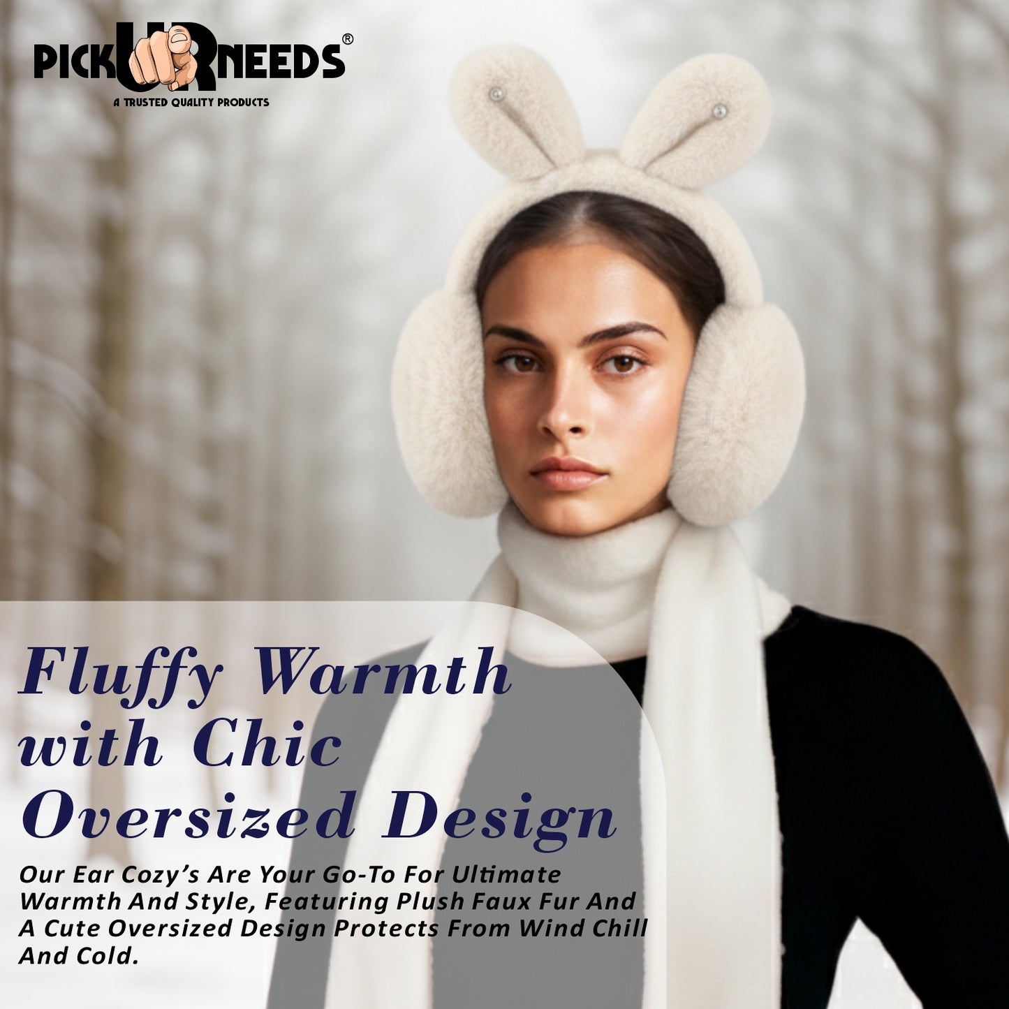 Pick Ur Needs Stylish Stone Design Foldable / Adjustable Ear Muff High Quality Furr Ear Warmer Ear Muff