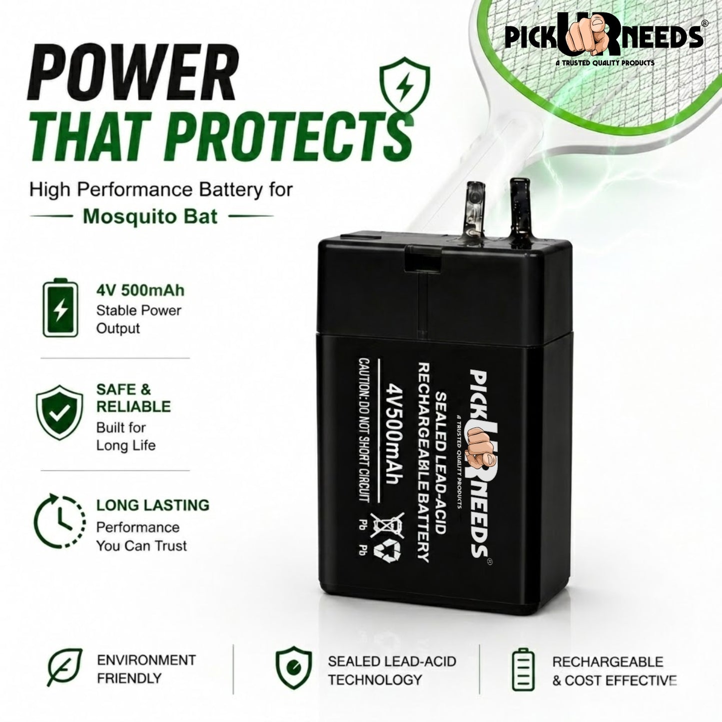 Pick Ur Needs Compact 4V 500mAh Sealed Lead Acid  for Long-Lasting Backup Power  Battery