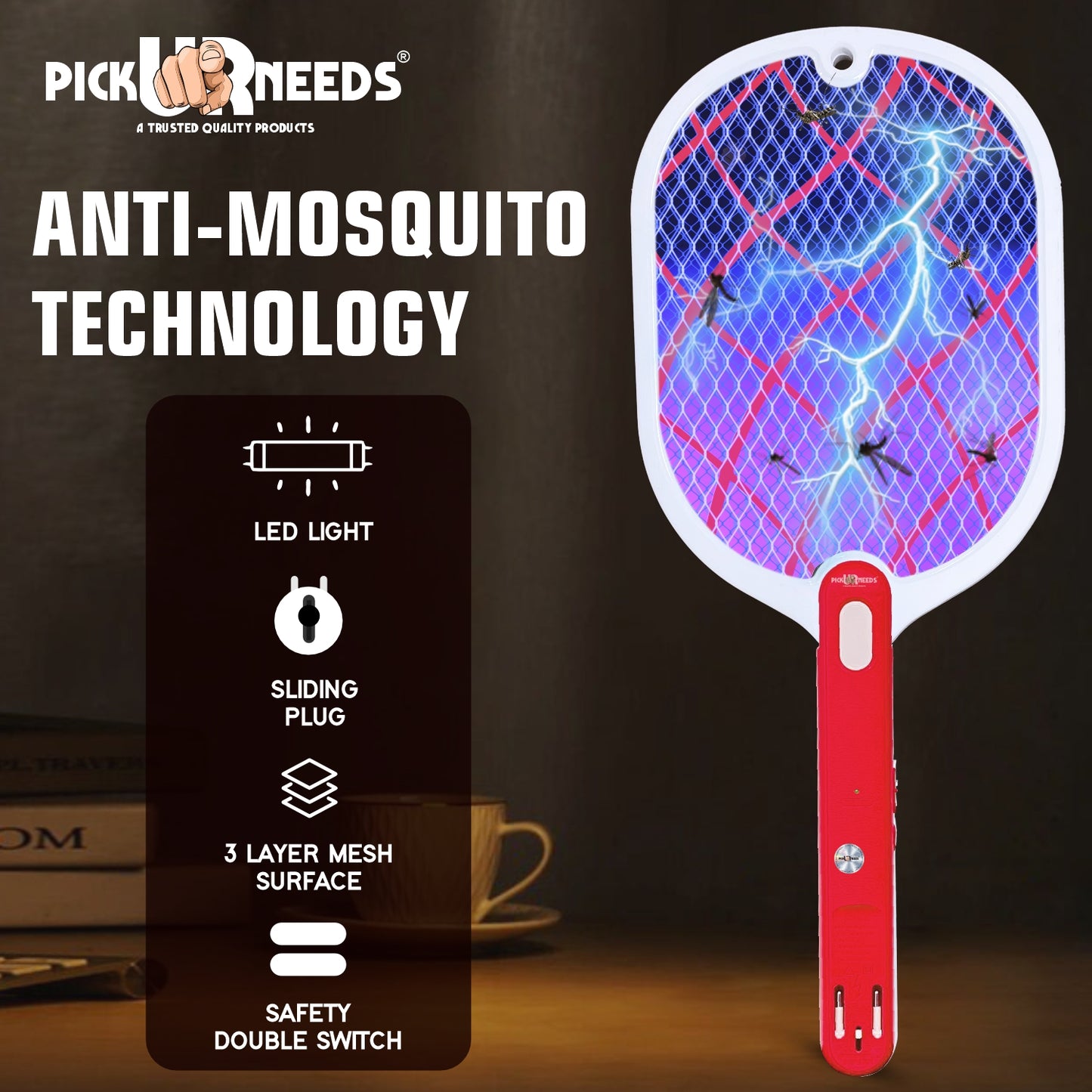Pick Ur Needs High Power Rechargeable Mosquito Killer Bat/Racket For Indoor & Outdoor Electric Insect Killer Indoor, Outdoor  (Bat)