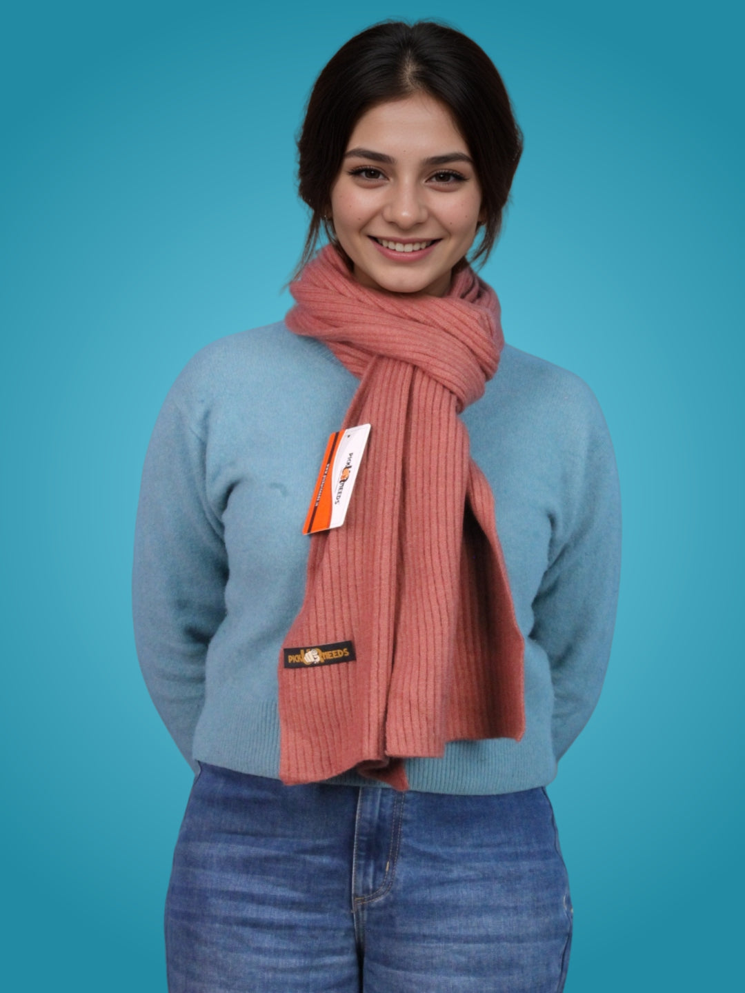 Pick Ur Needs Ultra Soft Ribbed Knit Muffler for Women Warm Winter Woolen Scarf Cozy Lightweight Neck Warmer for Casual & Outdoor Use