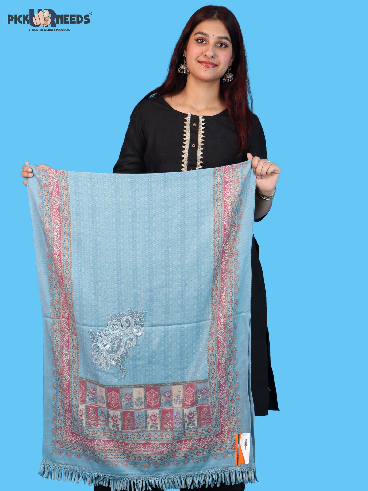 Pick Ur Needs Premium Soft Woolen Women & Girls Stylish Shawl with Elegant Design for Winter & Wedding