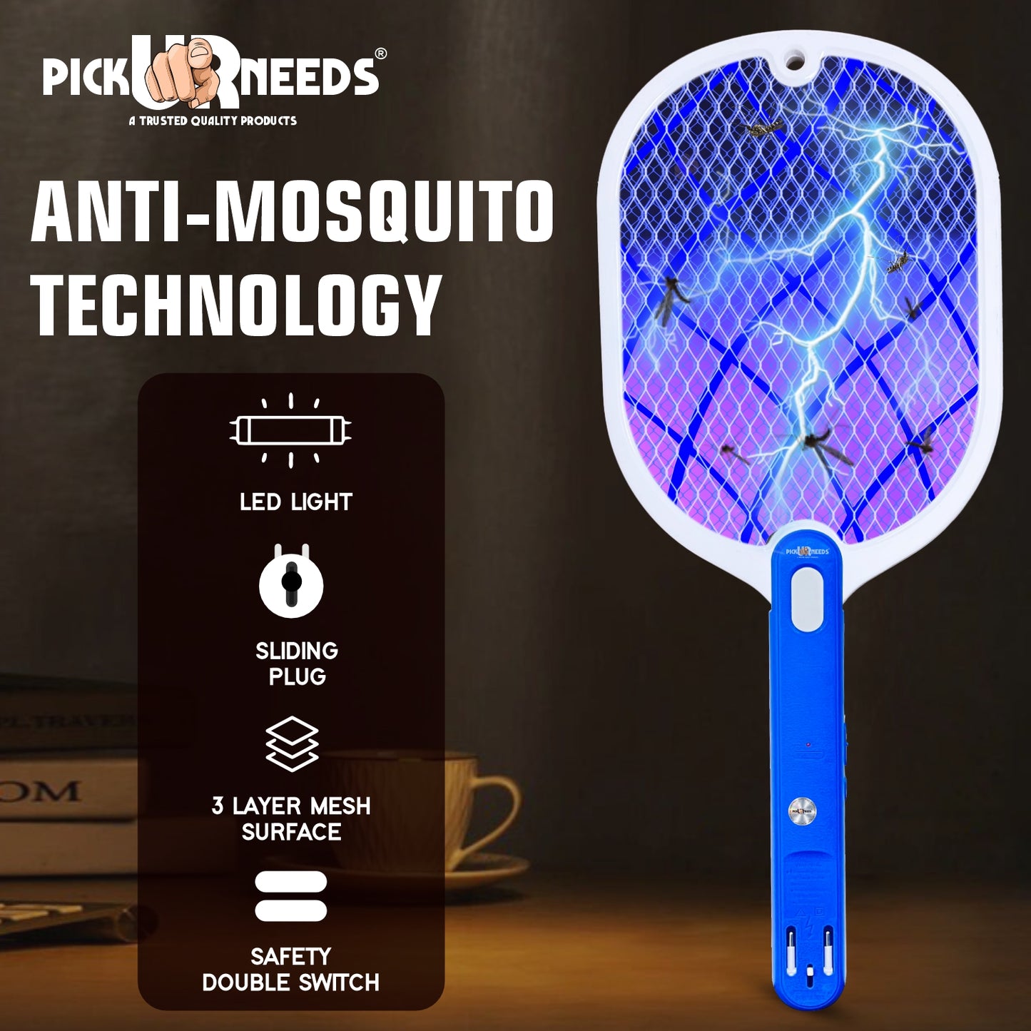 Pick Ur Needs High Power Rechargeable Mosquito Killer Bat/Racket For Indoor & Outdoor Electric Insect Killer Indoor, Outdoor  (Bat)