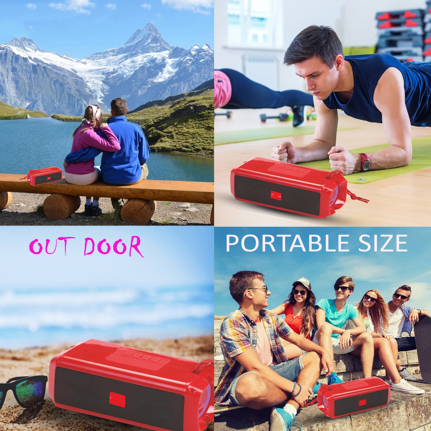 Pick Ur Needs Bluetooth 5.0 Portable Wireless Speaker with RGB Disco Light, 5 Light Modes, USB/TF Card Support & 3 Hours Playtime