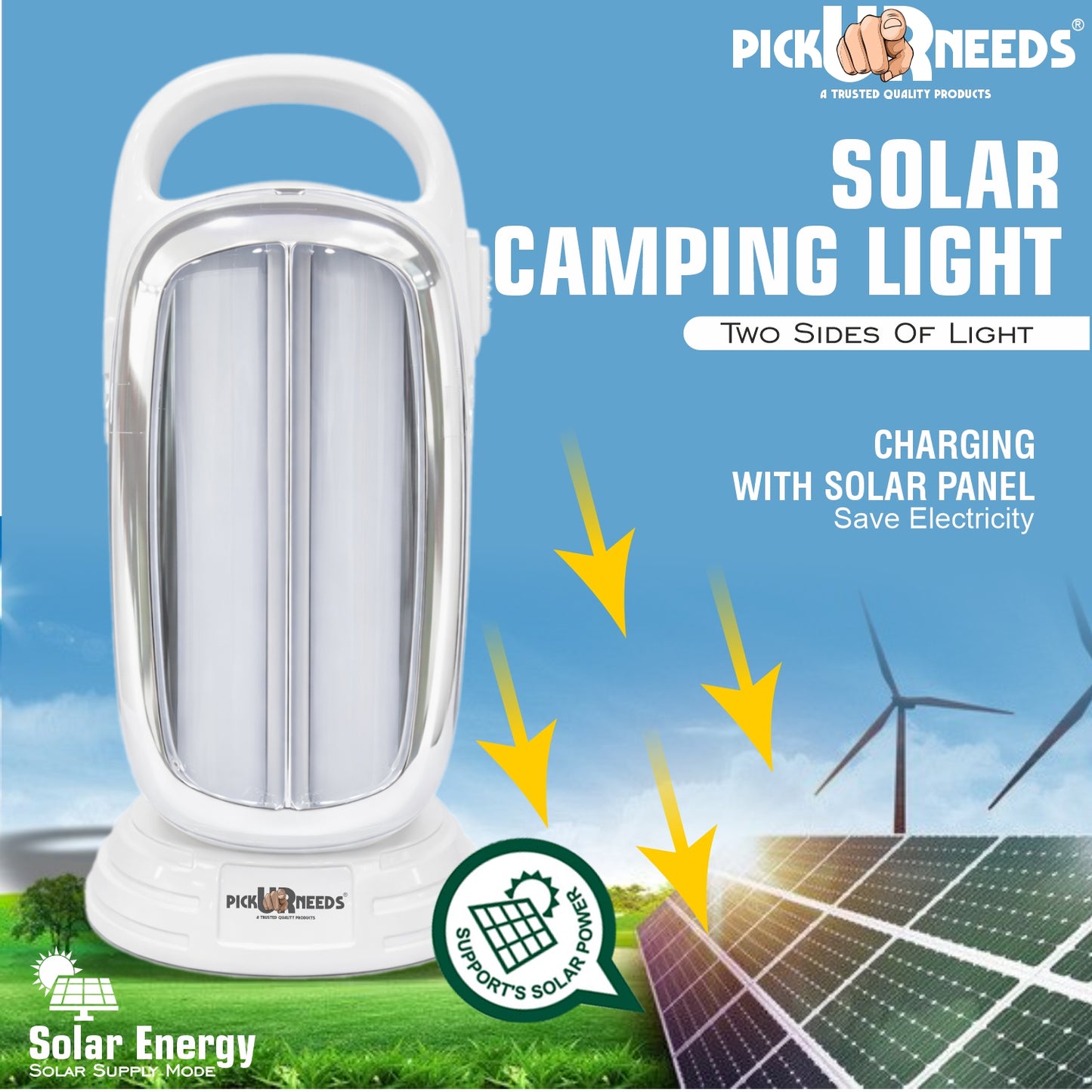 Pick Ur Needs Rechargeable Home High Bright 40 SMD LED Lantern Light With Solar Panel 15 hrs Lantern Emergency Light