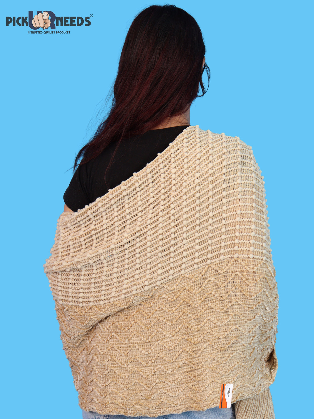 Pick Ur Needs Winter Premium Muffler for Women Soft Textured Woven with Elegant Fringe Detailing Warm For Girls