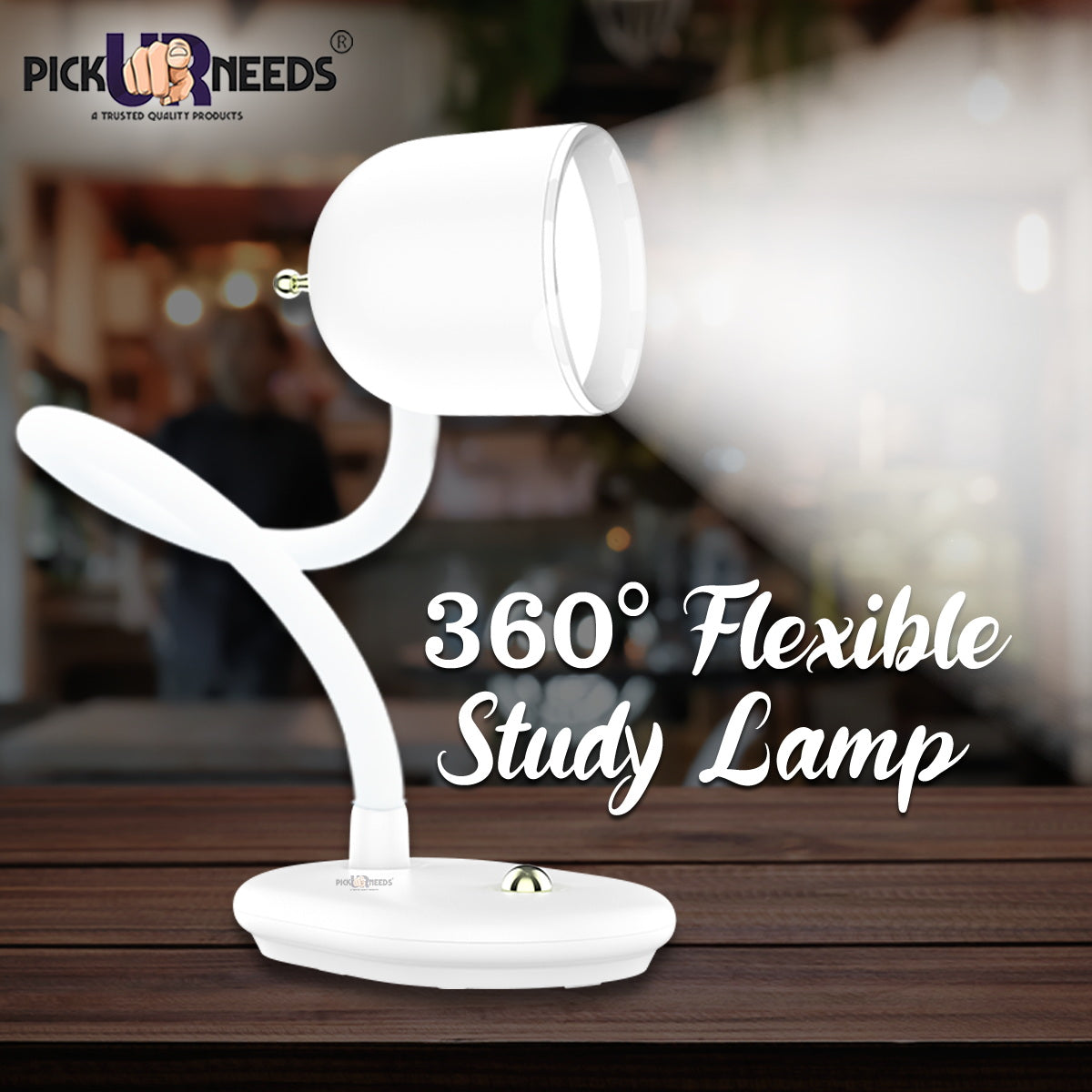 Pick Ur Needs Rechargeable Led Desk Lamp / Table Lamp, 360 Flexible With USB Charging Cable