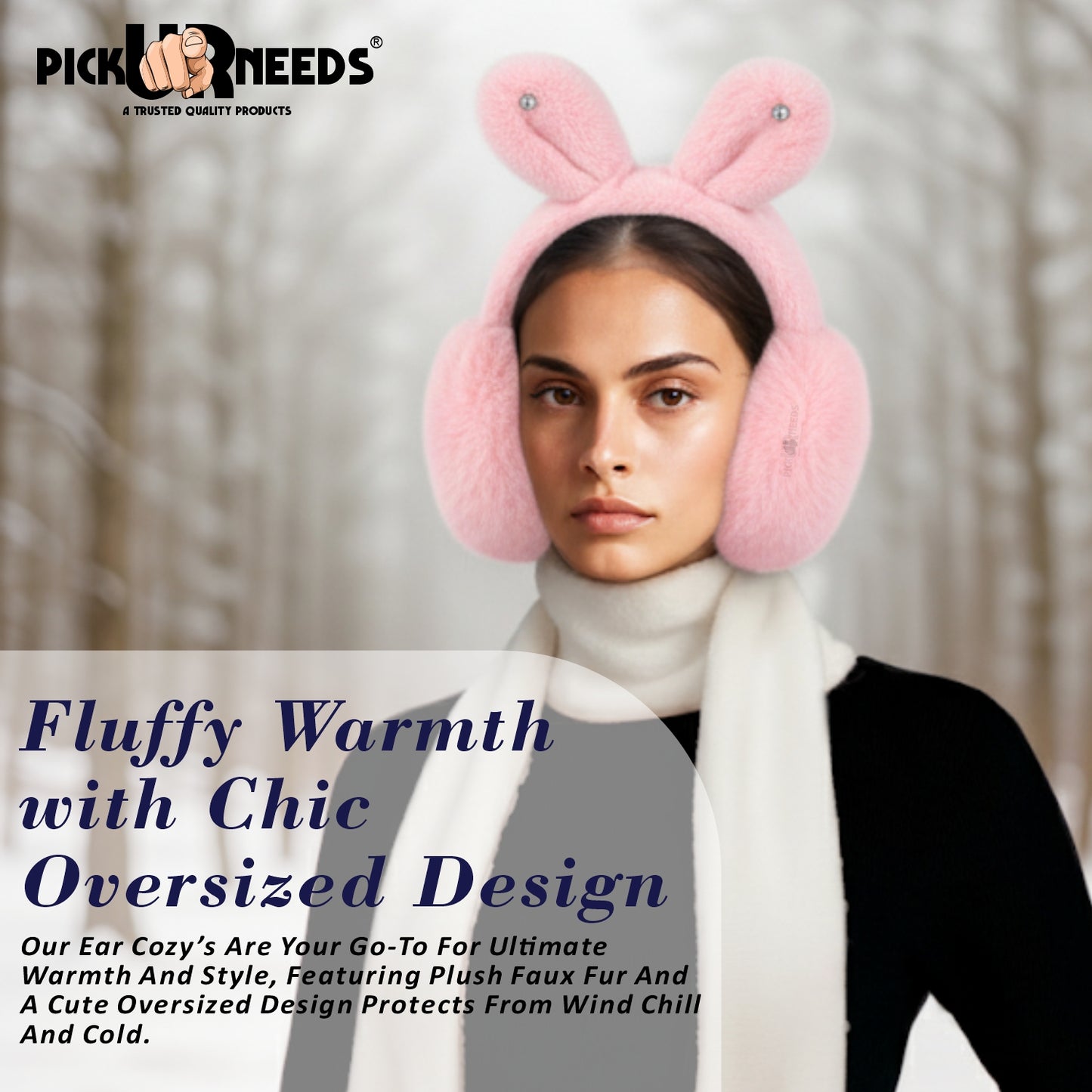Pick Ur Needs Stylish Stone Design Foldable / Adjustable Ear Muff High Quality Furr Ear Warmer Ear Muff