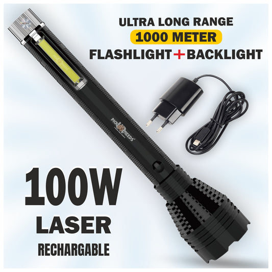 Pick Ur Needs Rechargeable 100W Search Torch+ COB With Strong Brightness 3 Mode LED Light 5 hrs Torch Emergency Light