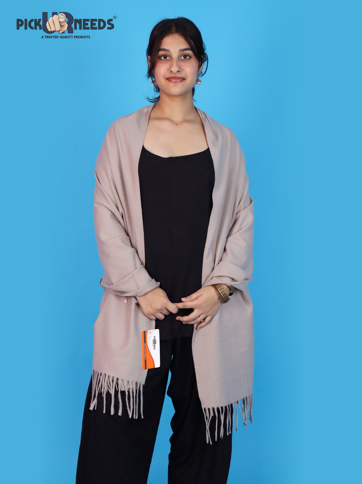 Pick Ur Needs Womens Winter Shawl Soft Warm Large Wrap Shawls with Fringe Tassels Elegant Woolen Style Stole for Girls