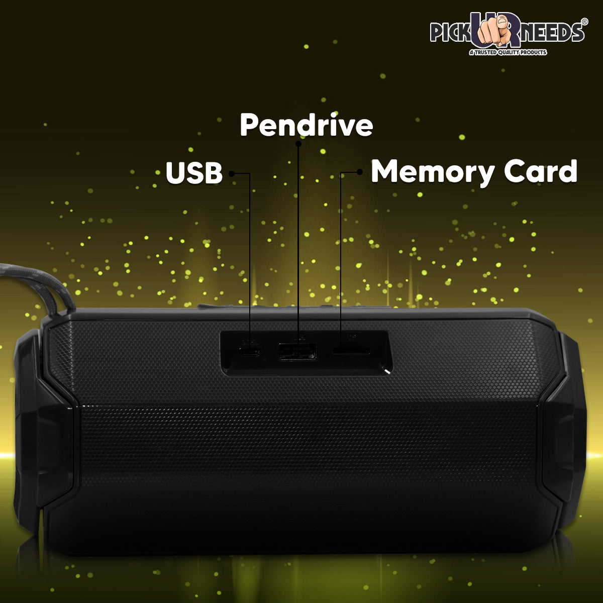 Pick Ur Needs Wireless Rechargeable Mega Bass Portable Bluetooth Speaker | Water Proof | Splash Proof | Premium Speaker