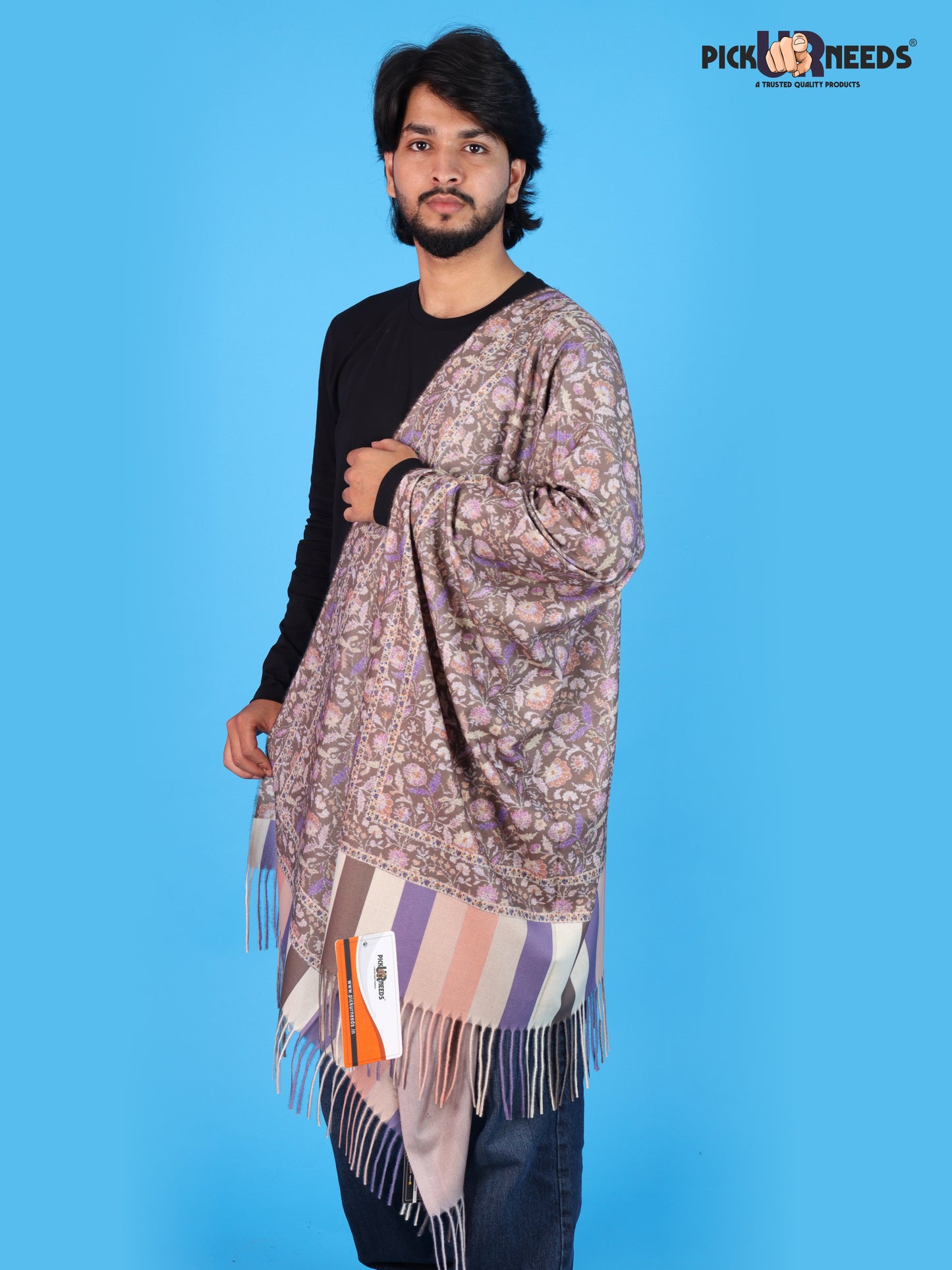 Pick Ur Needs Men’s Winter Shawl Soft Printed Warm Wrap with Fringed Ends for Casual & Formal Wear For Boys