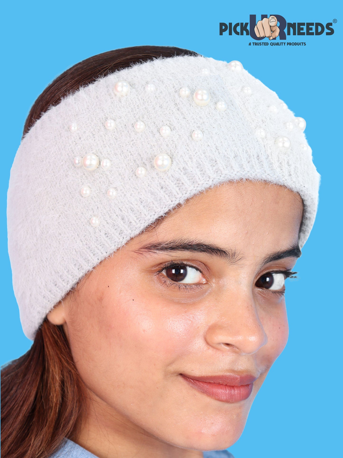 Pick Ur Needs Stylish & Cozy Pearl Embellished Winter Headband