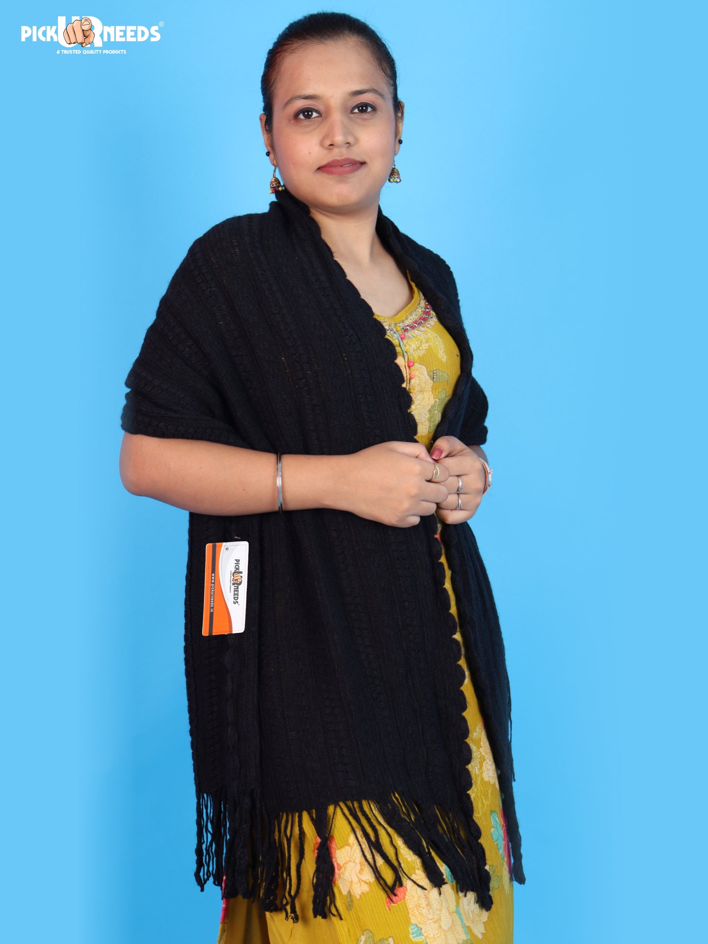 Pick Ur Needs Womens & Girls Winter Soft Warm Knitted Elegant Wool Muffler Stole For Casual and Office
