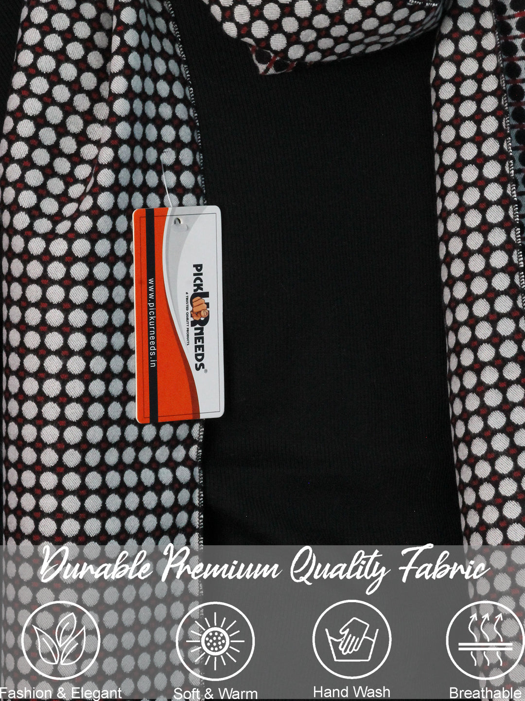 Pick Ur Needs Wool Blend Muffler for Men Soft Winter Scarf with Elegant Checks All-Day Comfort