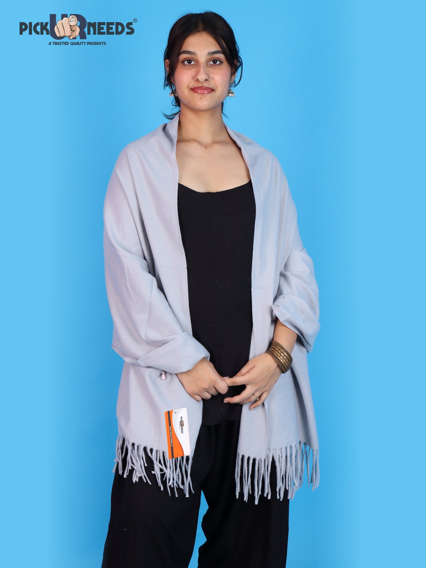 Pick Ur Needs Womens Winter Shawl Soft Warm Large Wrap Shawls with Fringe Tassels Elegant Woolen Style Stole for Girls
