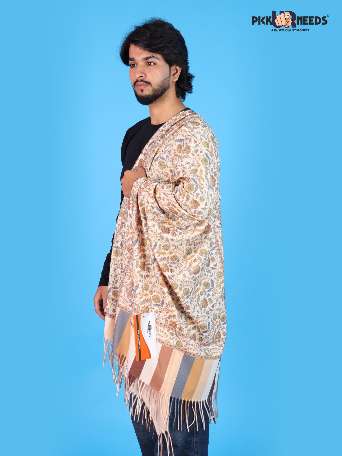 Pick Ur Needs Men’s Winter Shawl Soft Printed Warm Wrap with Fringed Ends for Casual & Formal Wear For Boys