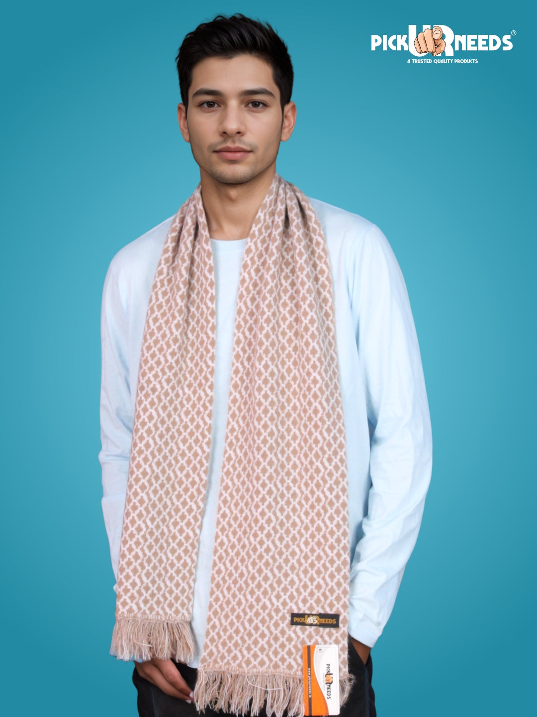 Pick Ur Needs Soft Warm Woolen Premium Winter Muffler for Men Scarf with Stylish Check Pattern Long & Comfortable Cold Weather Neck Wrap