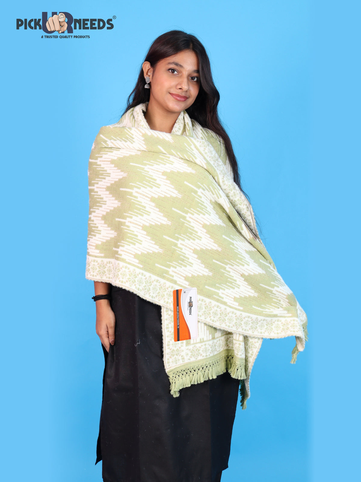 Pick Ur Needs Premium Wool Shawl For Womens & Girls Winter Muffler Soft Knitted Designer Wrap Warm Stole