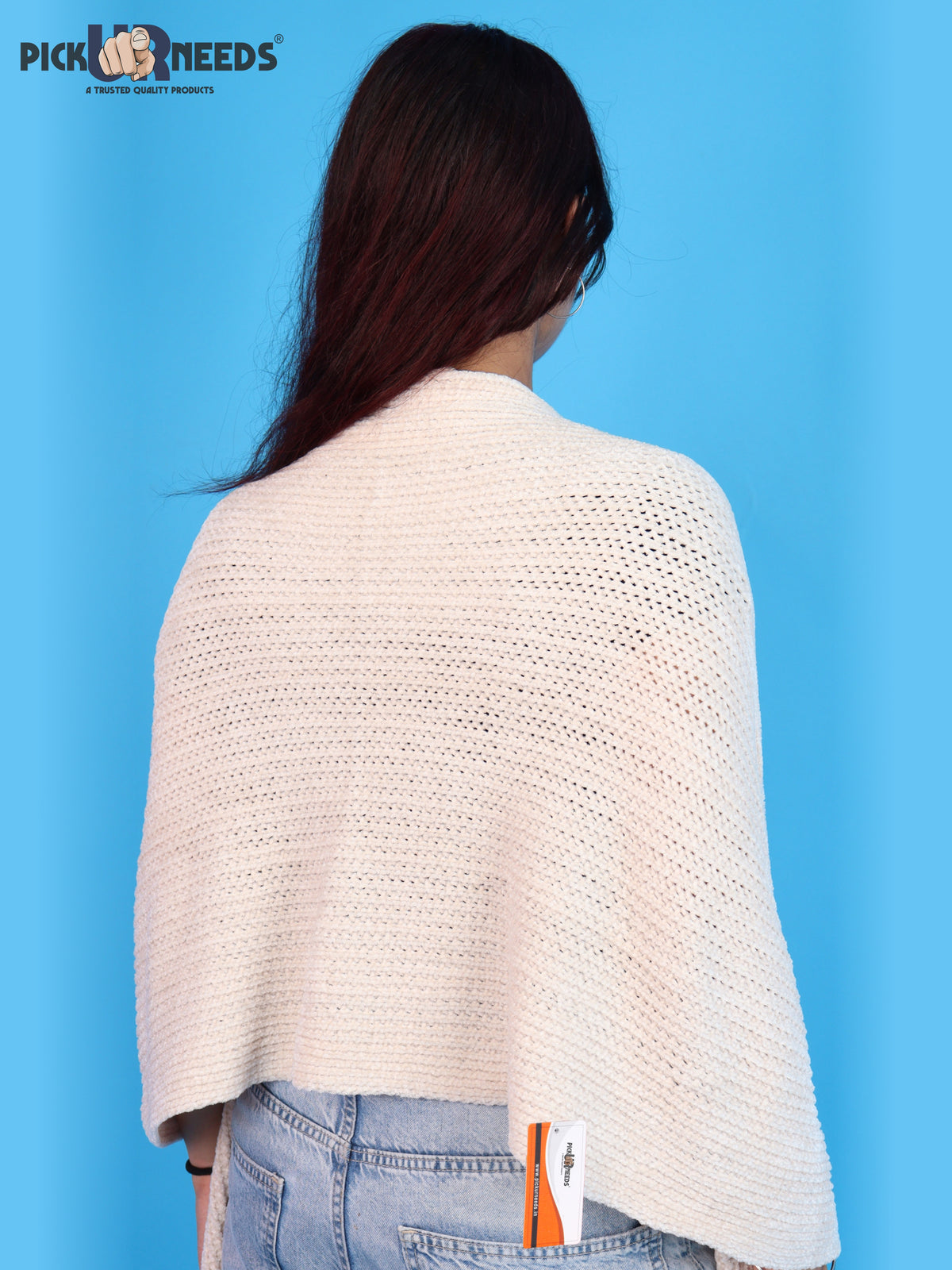 Pick Ur Needs Womens Winter shawl with Soft Plush Texture & Long Fringe Detailing Elegant Wrap for Ladies & Girls Cozy Seasonal Shoulder Cover for Casual, Ethnic & Western Outfits