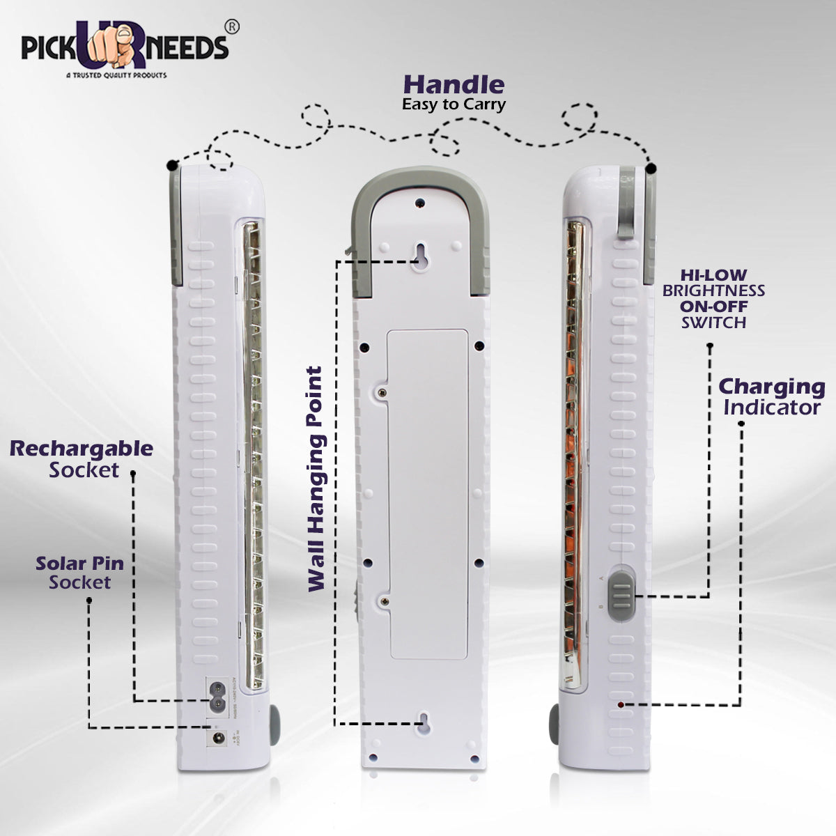 Pick Ur Needs Rechargeable Long Emergency Home Light 72 LED 8 hrs Lantern Emergency Light  (White)