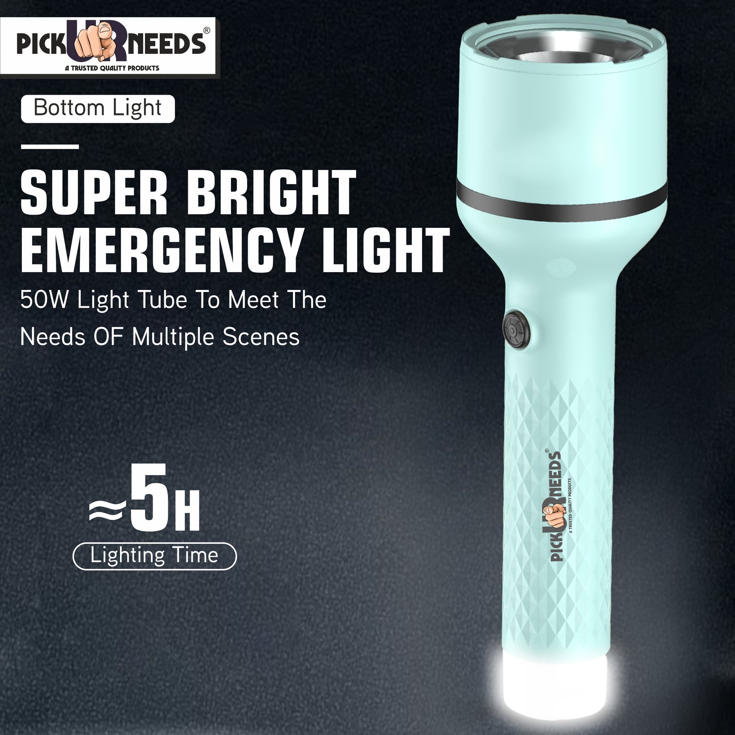 Pick Ur Needs Rechargeable Long Range Search Light With 4 Mode Light Long Battery Backup Torch 6 hrs Lantern Emergency Light