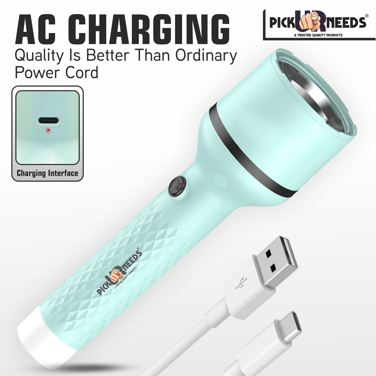 Pick Ur Needs Rechargeable Long Range Search Light With 4 Mode Light Long Battery Backup Torch 6 hrs Lantern Emergency Light