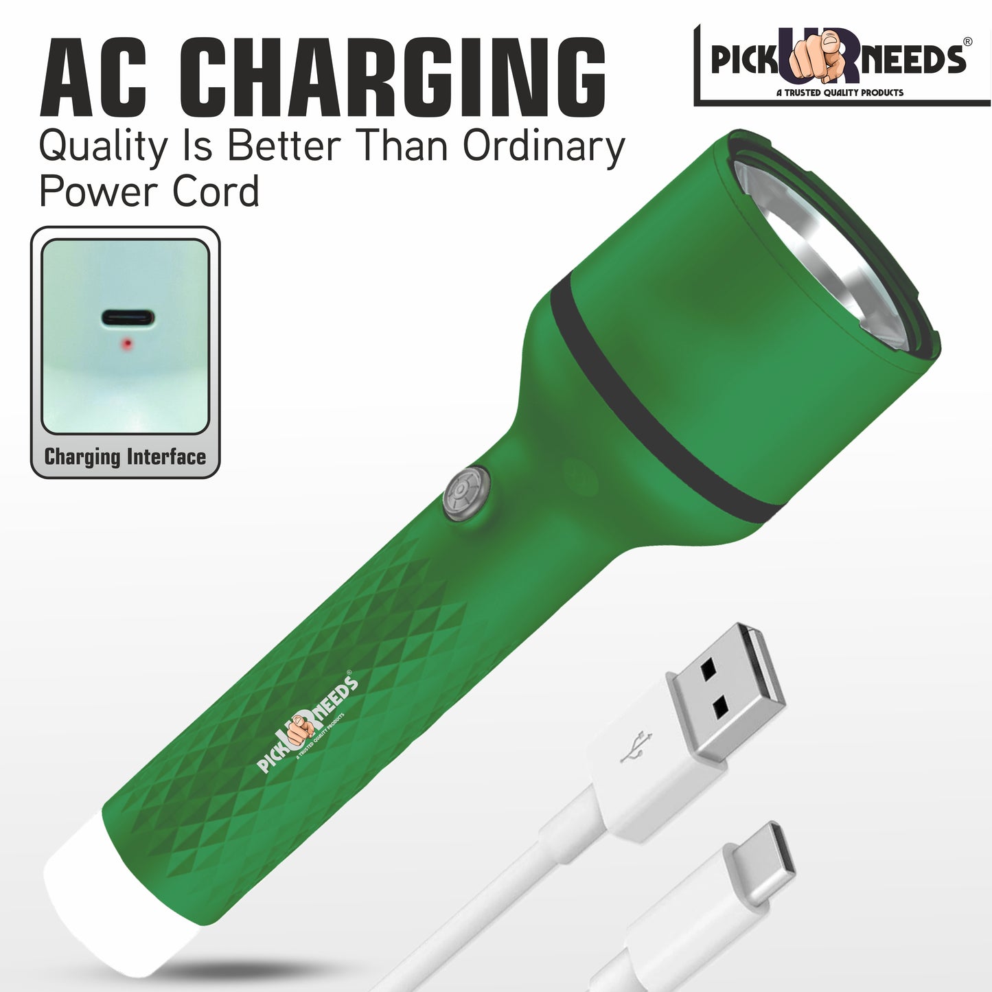 Pick Ur Needs Rechargeable Long Range Search Light With 4 Mode Light Long Battery Backup Torch 6 hrs Lantern Emergency Light