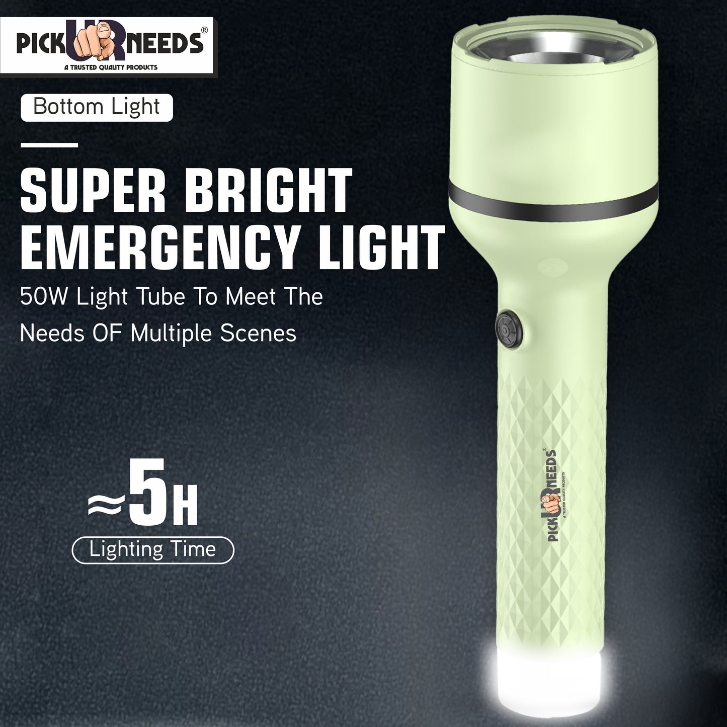 Pick Ur Needs Rechargeable Long Range Search Light With 4 Mode Light Long Battery Backup Torch 6 hrs Lantern Emergency Light