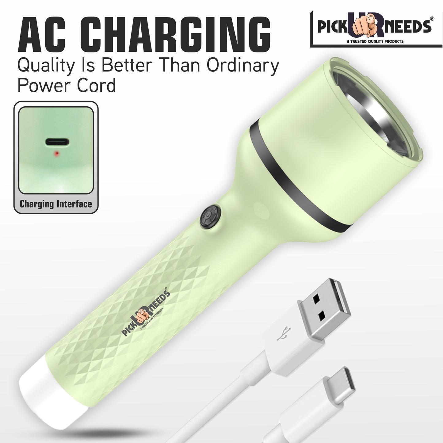 Pick Ur Needs Rechargeable Long Range Search Light With 4 Mode Light Long Battery Backup Torch 6 hrs Lantern Emergency Light