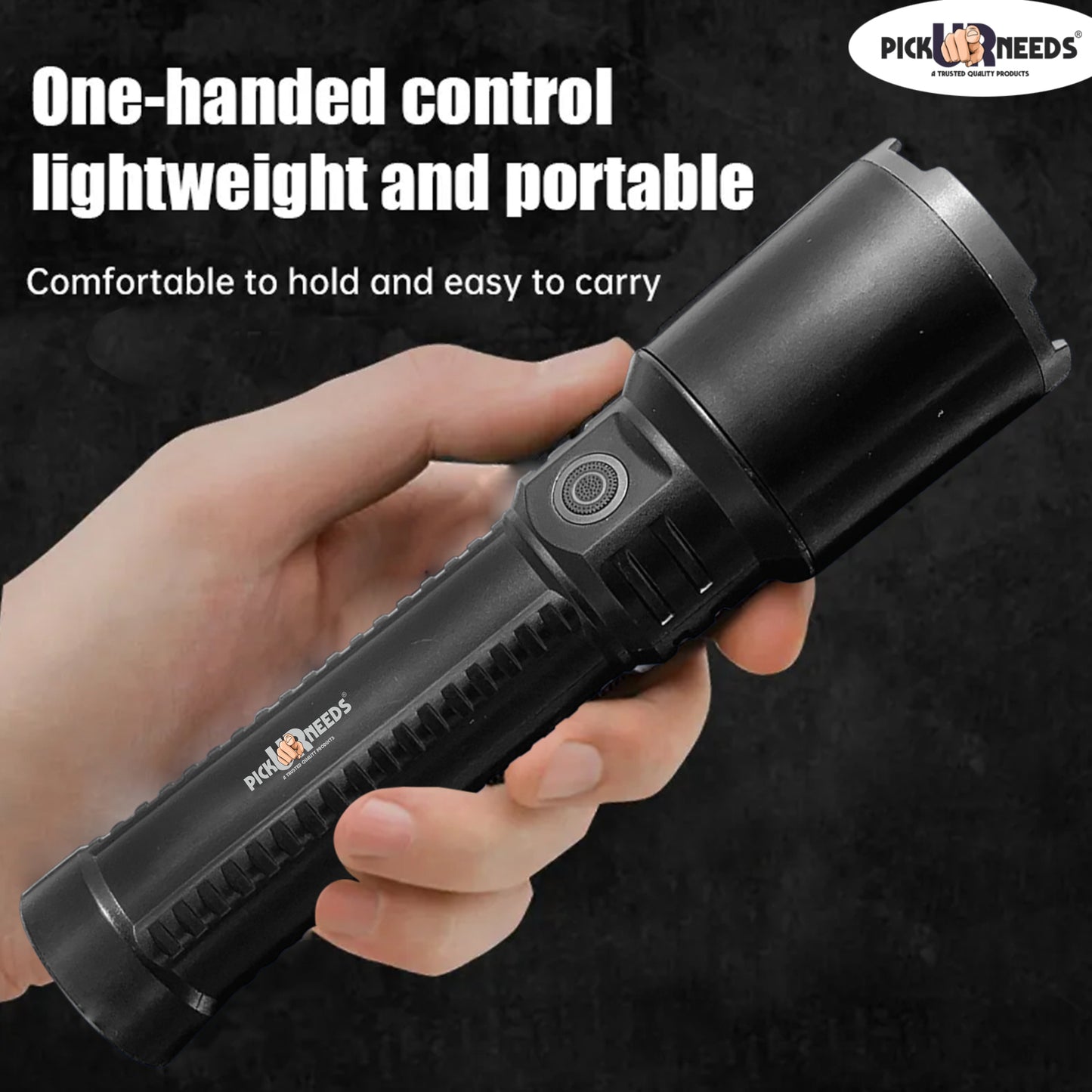 Pick Ur Needs Portable Rechargeable Mini Torch Light With Zooming Head Adjustable Focus LED 5 hrs Torch Emergency Light