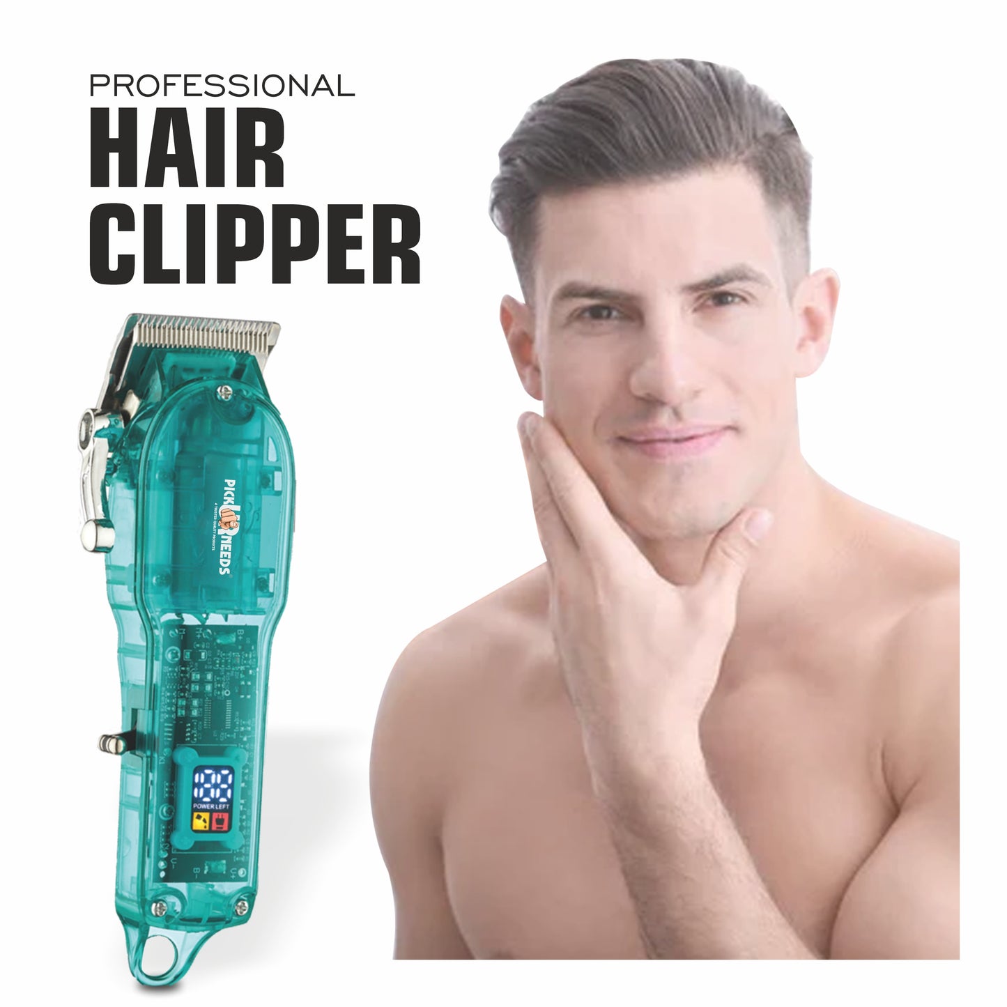 Pick Ur Needs Professional Rechargeable Hair Trimmer/Shaver With Smart LED Transparent Design Trimmer 200 min Runtime 4 Length Settings  (Green)