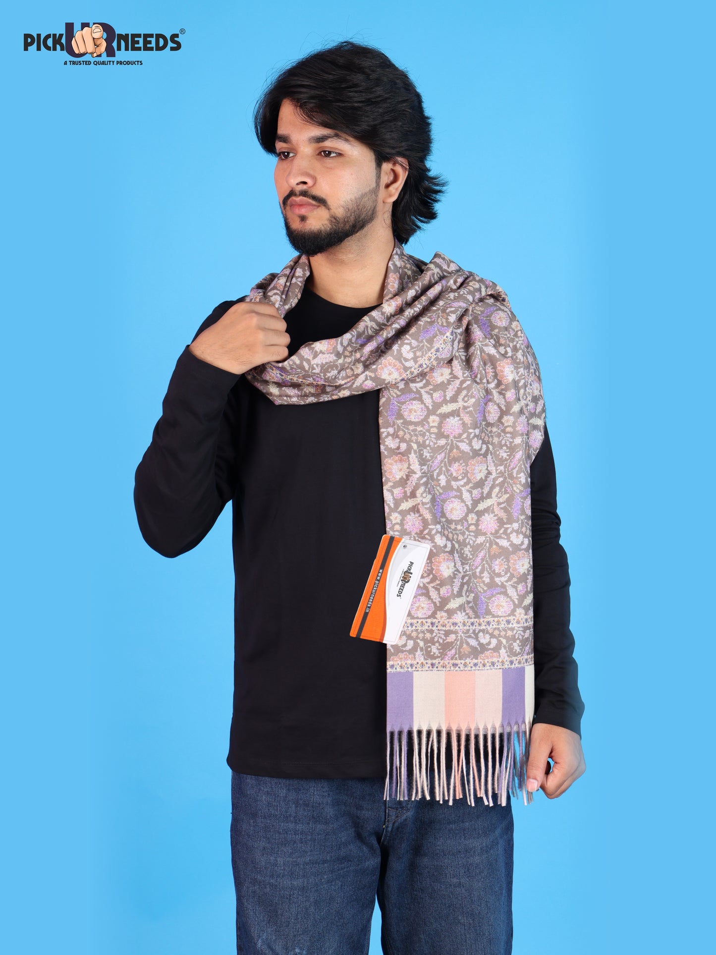 Pick Ur Needs Men’s Winter Shawl Soft Printed Warm Wrap with Fringed Ends for Casual & Formal Wear For Boys