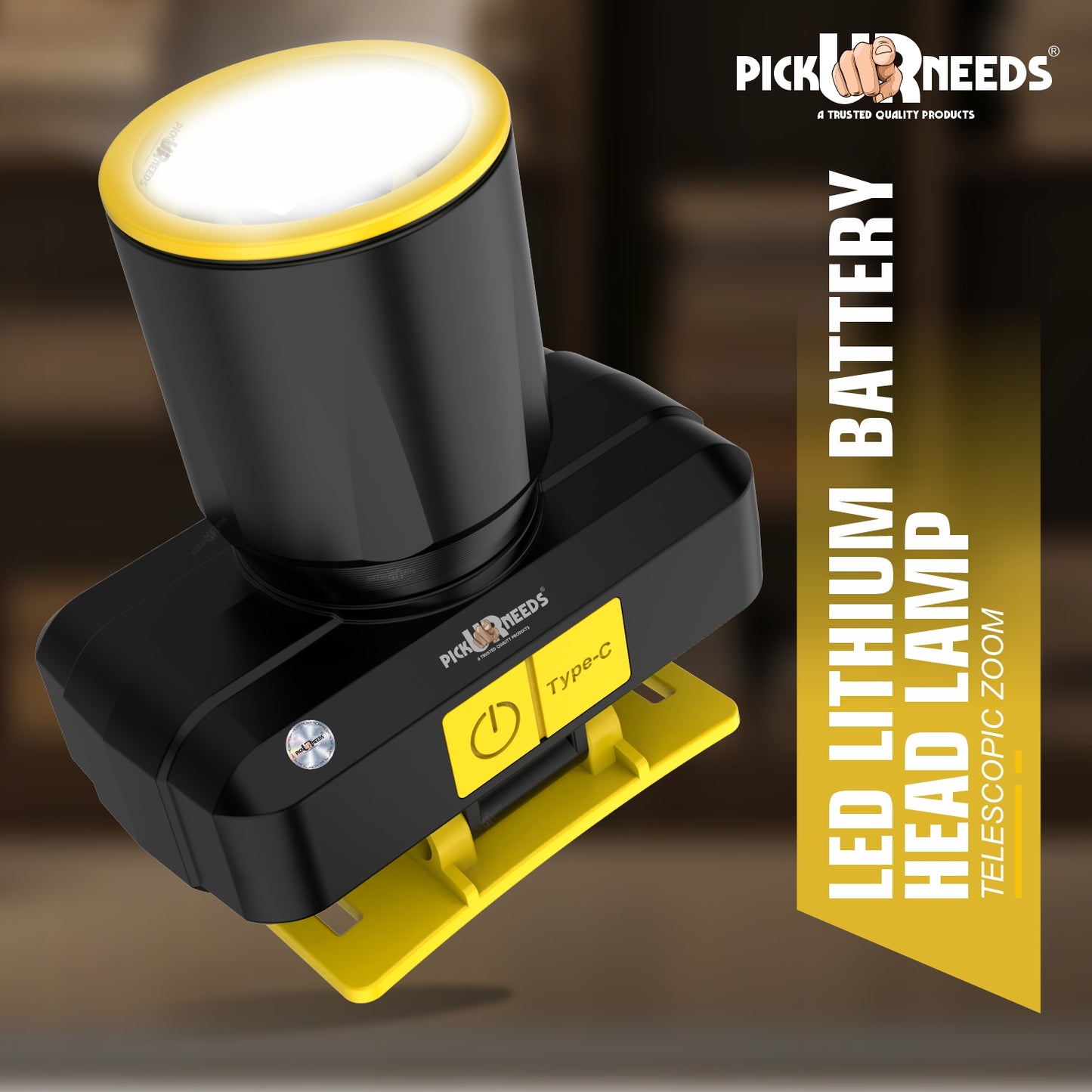 Pick Ur Needs Zoomable Rechargeable 100W Bright LED Head Lamp 1200mAh Battery 3 hrs Torch Emergency Light