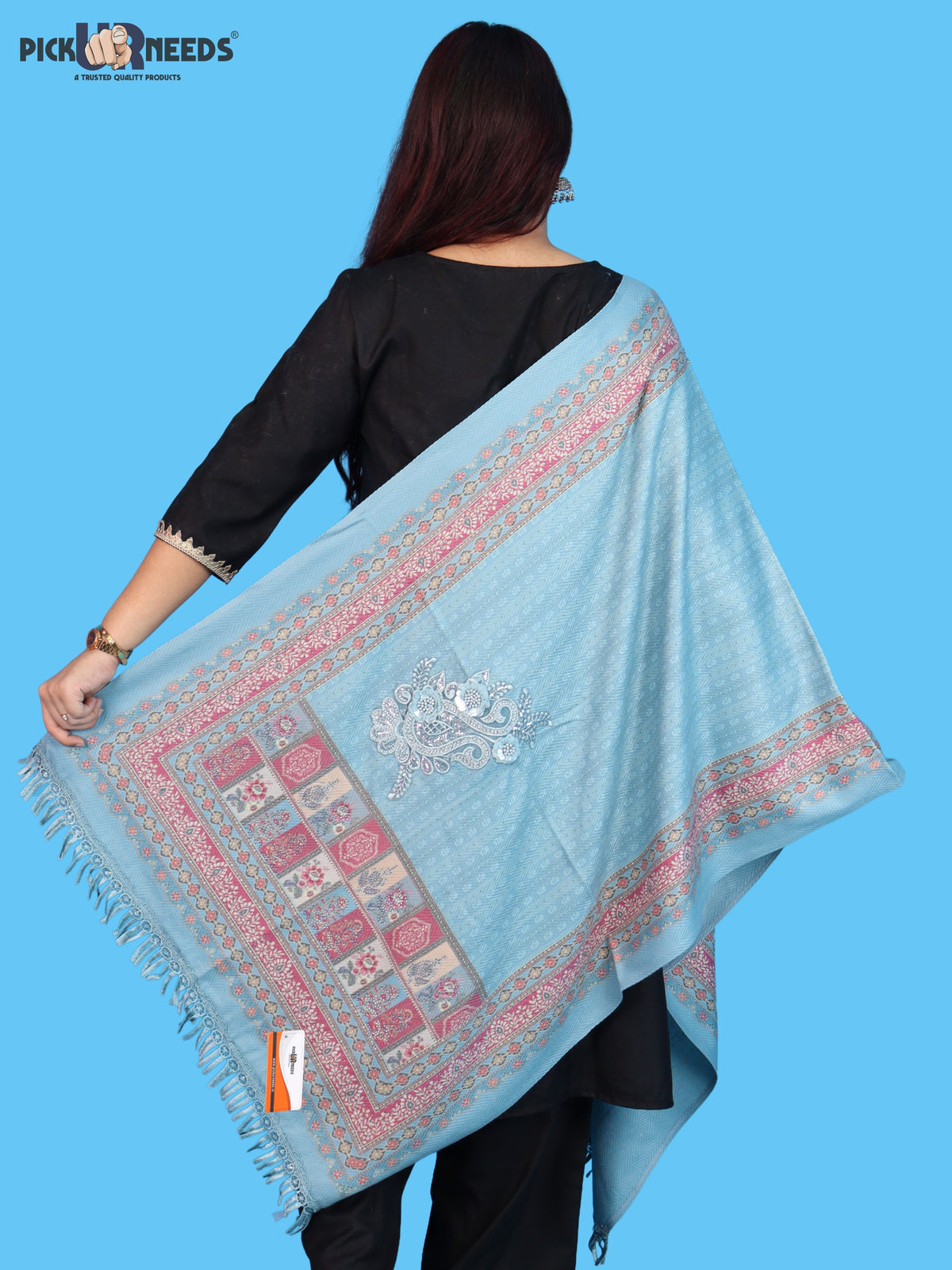 Pick Ur Needs Premium Soft Woolen Women & Girls Stylish Shawl with Elegant Design for Winter & Wedding