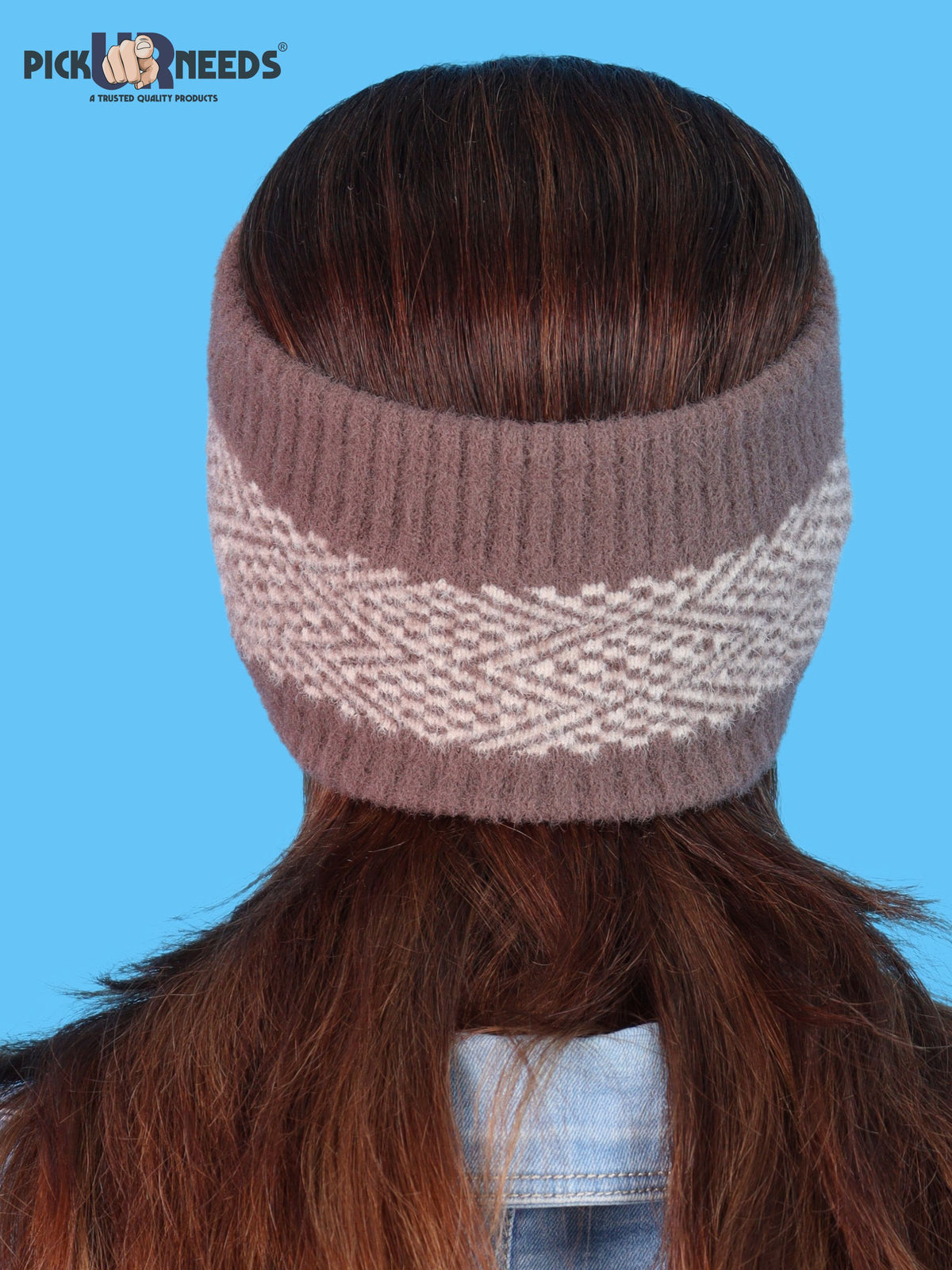 Pick Ur Needs Unisex Winter Headband Ear Warmer For Women & Men Soft Stretch Warm Head Wrap with Geometric Pattern