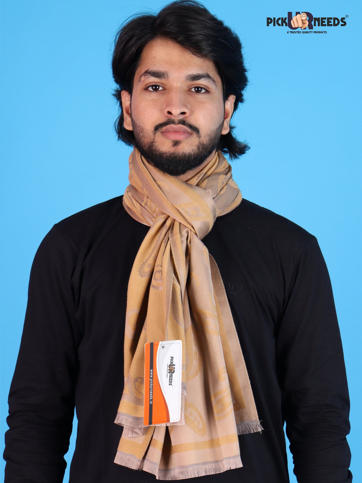 Pick Ur Needs Mens 2-in-1 Shawl & Stole, Elegant Paisley Print Winter Wrap, Lightweight Warm Shoulder Scarf for Boys, Stylish Reversible-Style