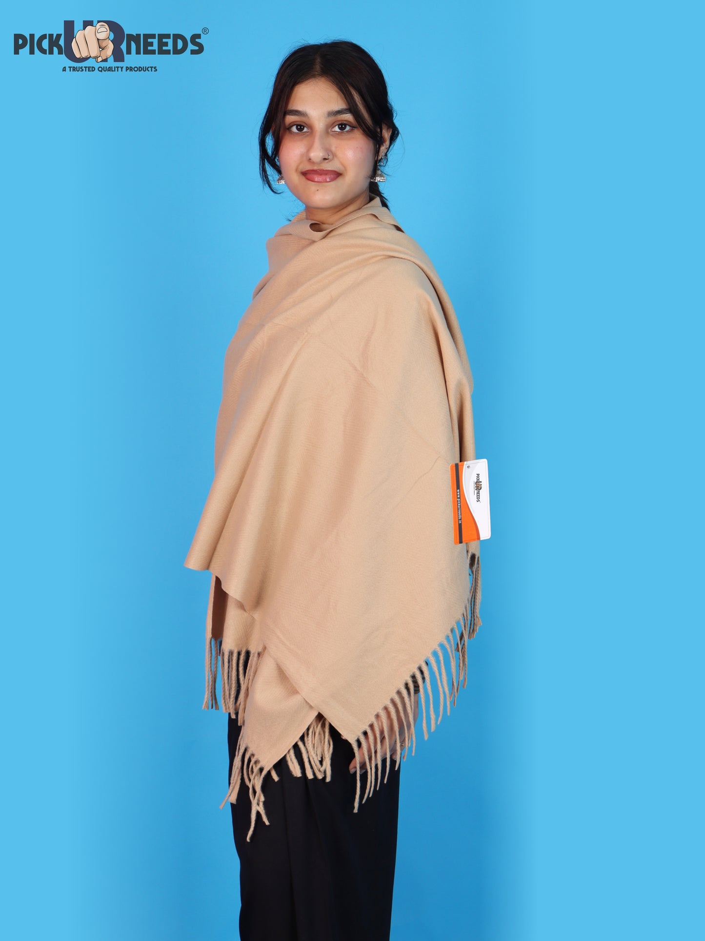 Pick Ur Needs Womens Winter Shawl Soft Warm Large Wrap Shawls with Fringe Tassels Elegant Woolen Style Stole for Girls