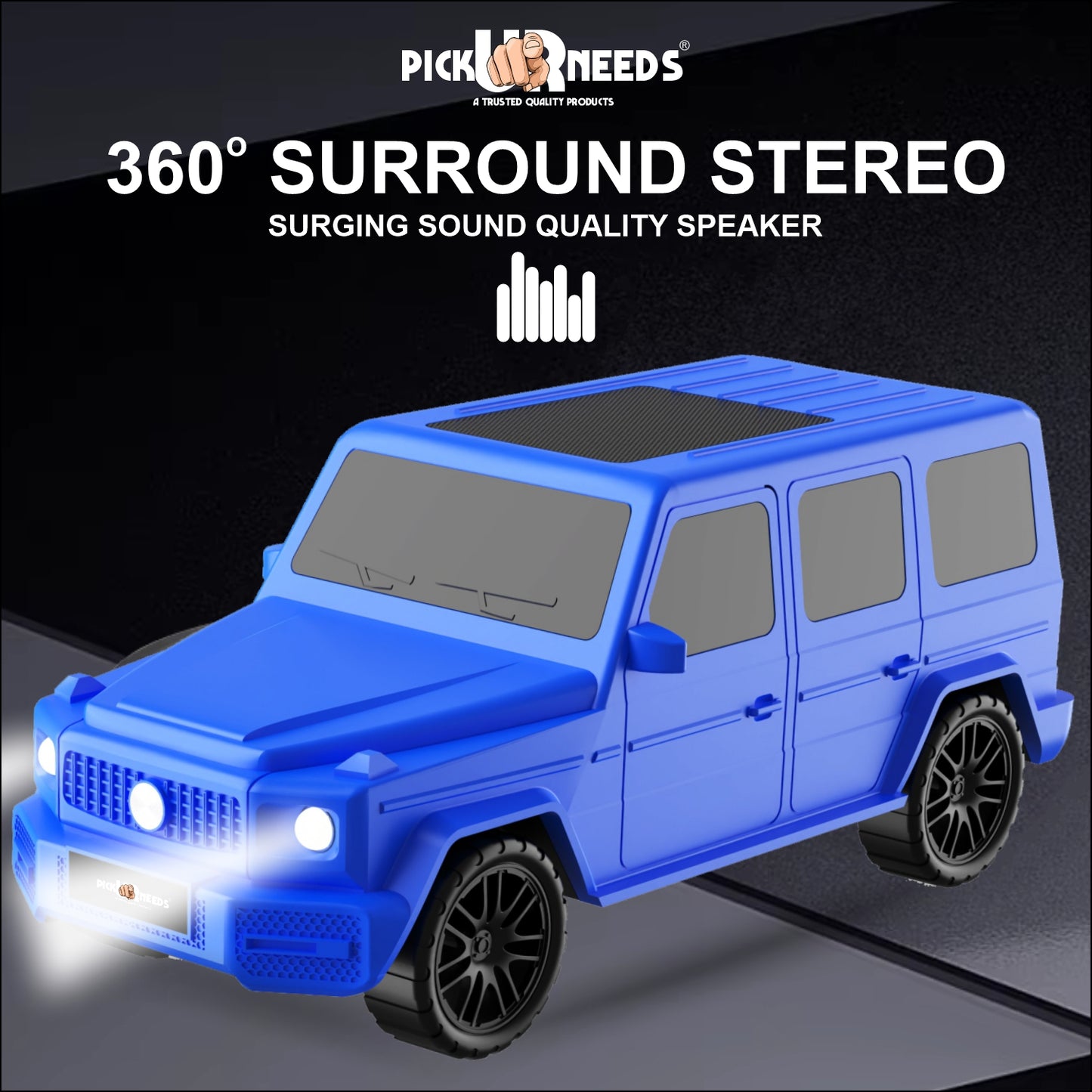 Pick Ur Needs Reachargebale Car Shape Wireless Bluetooth Speaker 10W with 1200mAh Battery, Multi-Play Modes BT/USB/AUX/TF, SUV Design Portable Speaker