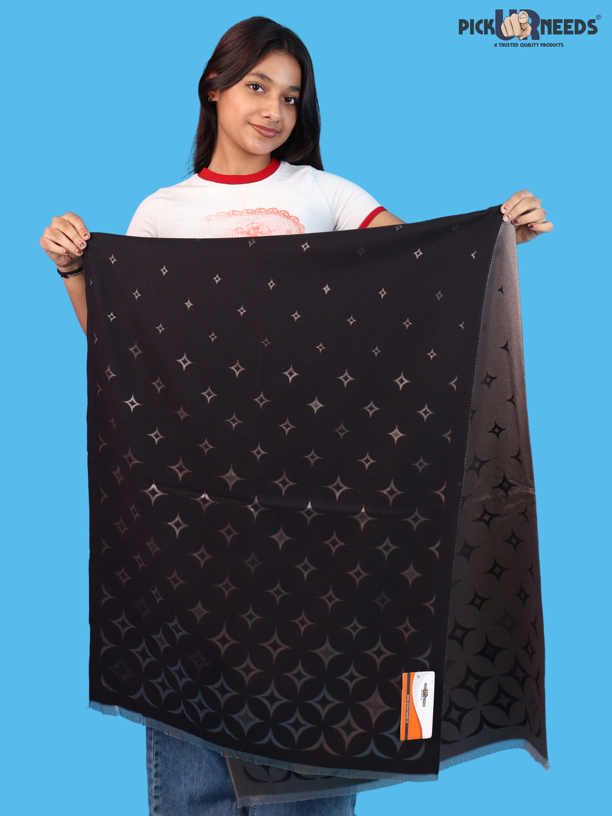 Pick Ur Needs Premium Womens 2-in-1 Reversible Shawl Stylish Printed Winter Shawls for Girls Soft Warm Woolen Stole