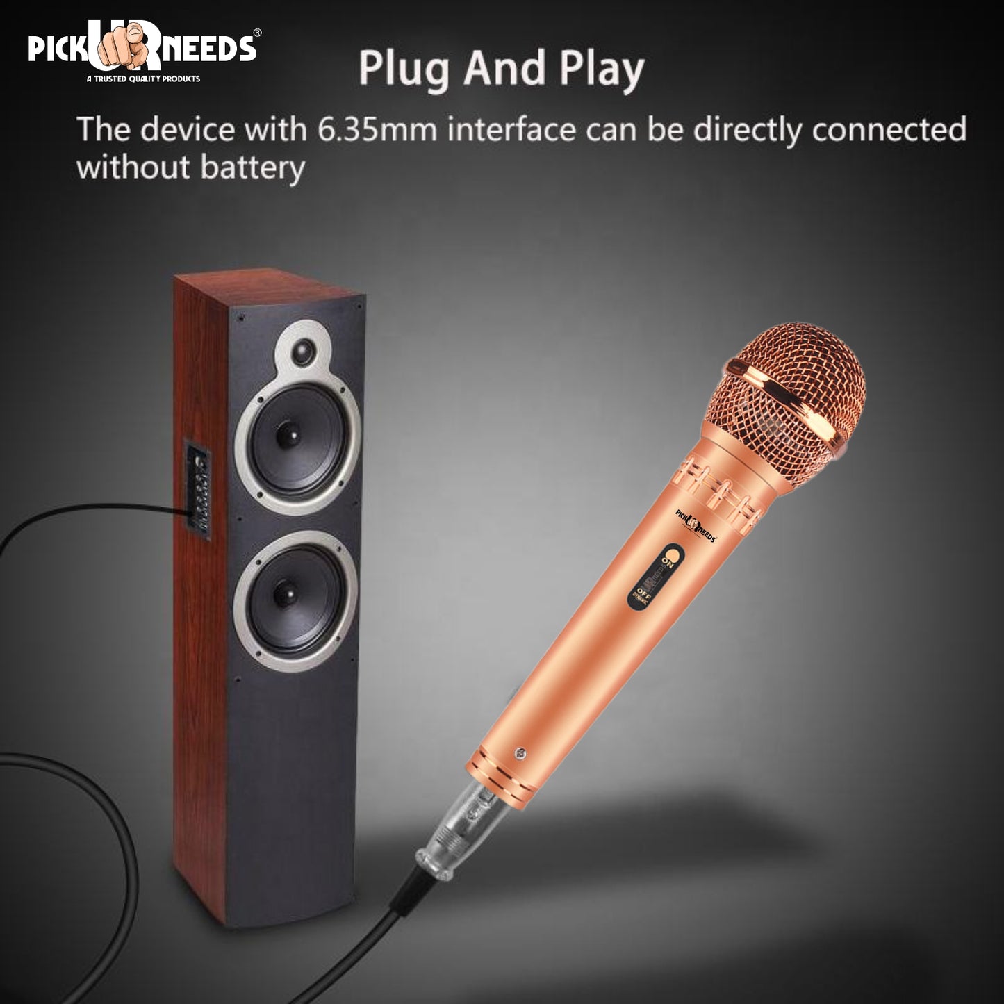 Pick Ur Needs Professional Dynamic Microphone – Wired Cardioid Mic, All-Metal Body- Corded Mic Microphone