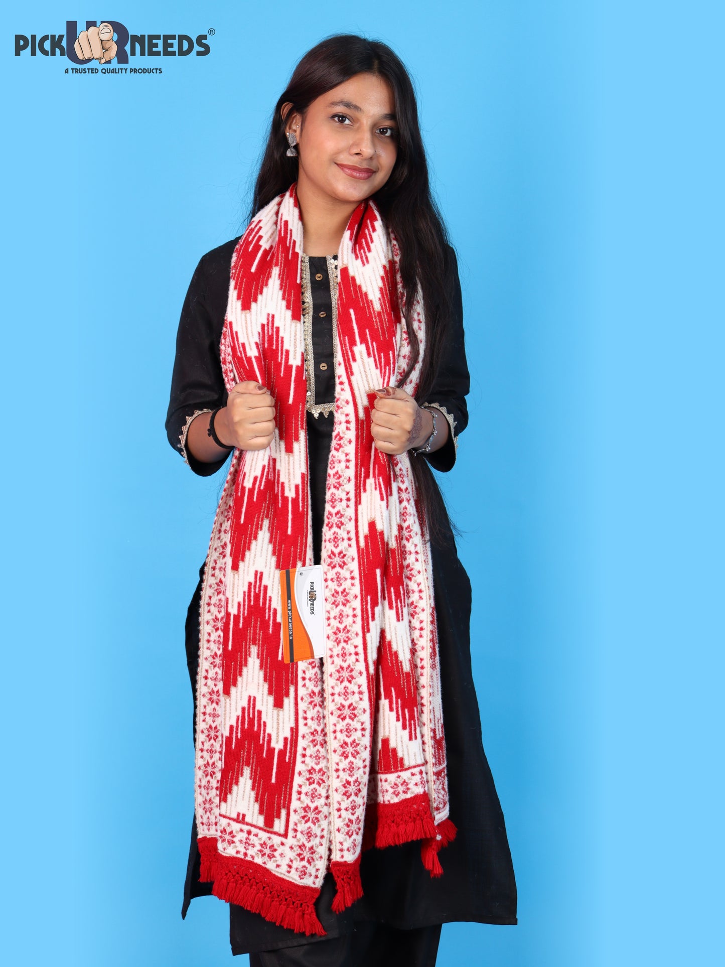 Pick Ur Needs Premium Wool Shawl For Womens & Girls Winter Muffler Soft Knitted Designer Wrap Warm Stole