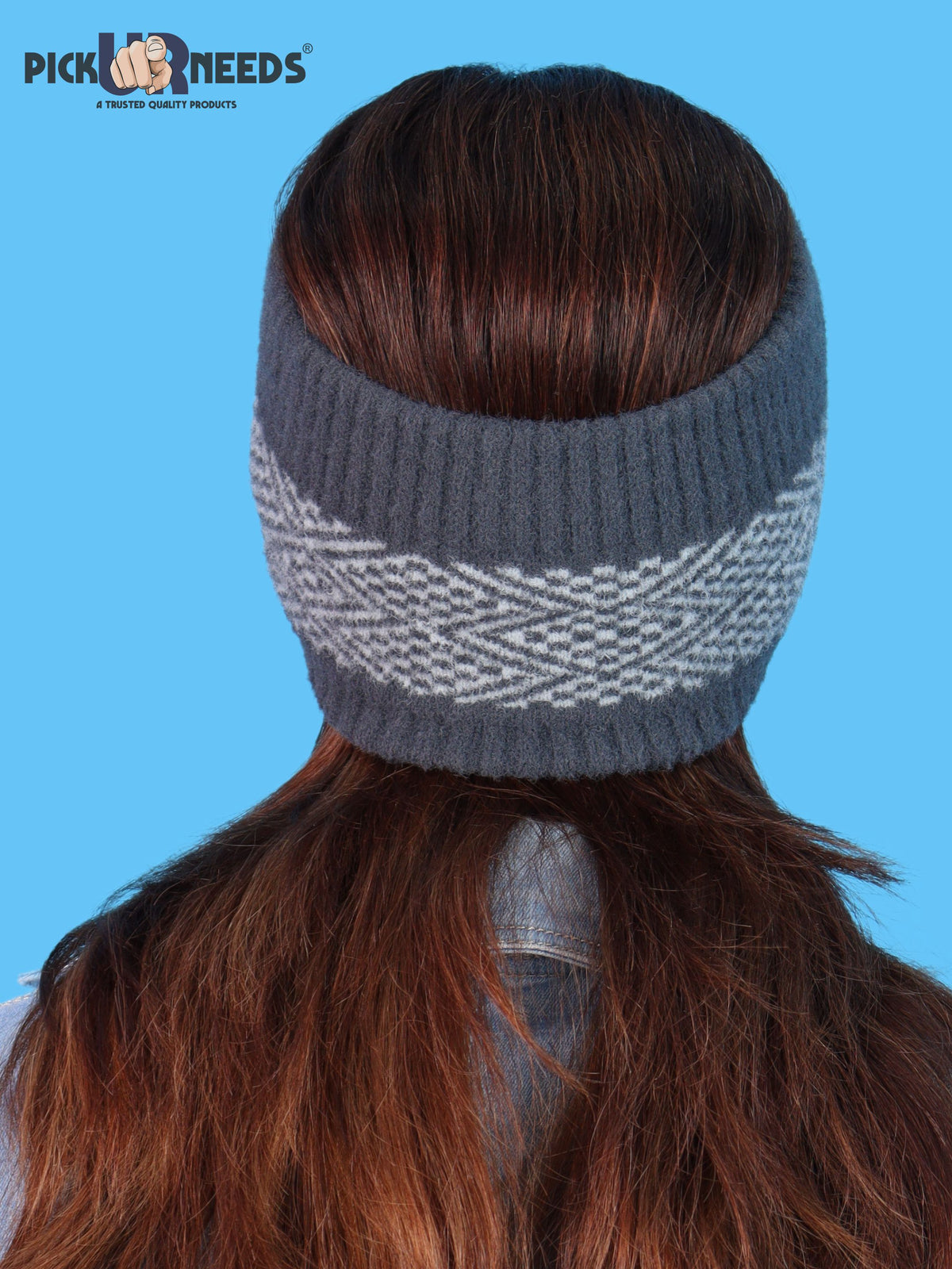 Pick Ur Needs Unisex Winter Headband Ear Warmer For Women & Men Soft Stretch Warm Head Wrap with Geometric Pattern