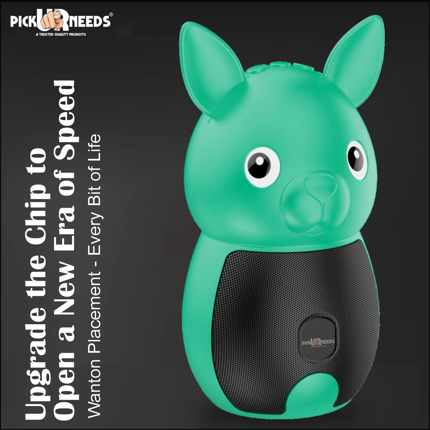 Pick Ur Needs Bunny Bluetooth Speaker | Cute Portable Wireless Speakers with TWS, FM Radio, USB & TF Card | Rechargeable Mini Speaker for Kids & Desk Use